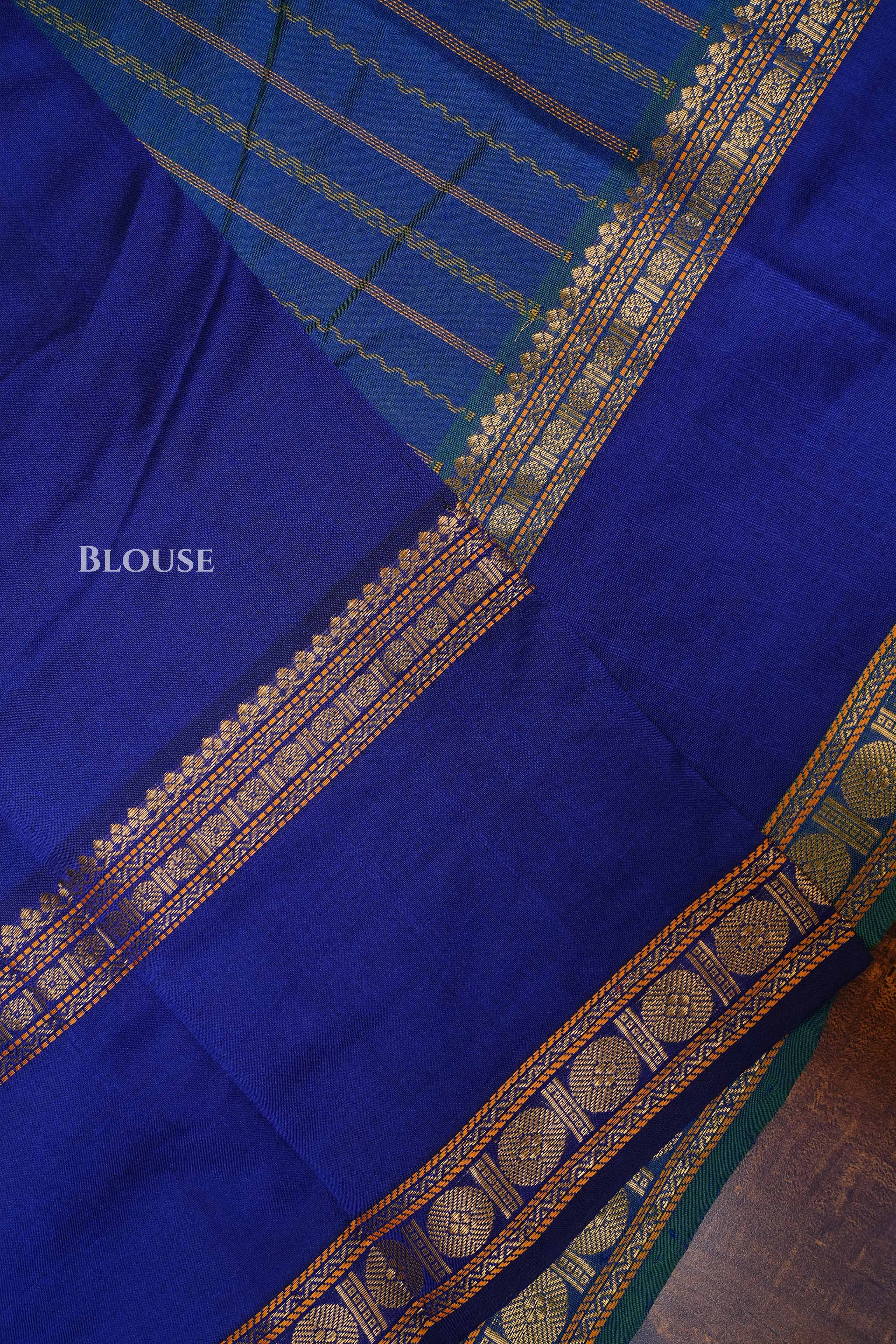Peacock Blue Budget Silk Cotton Saree