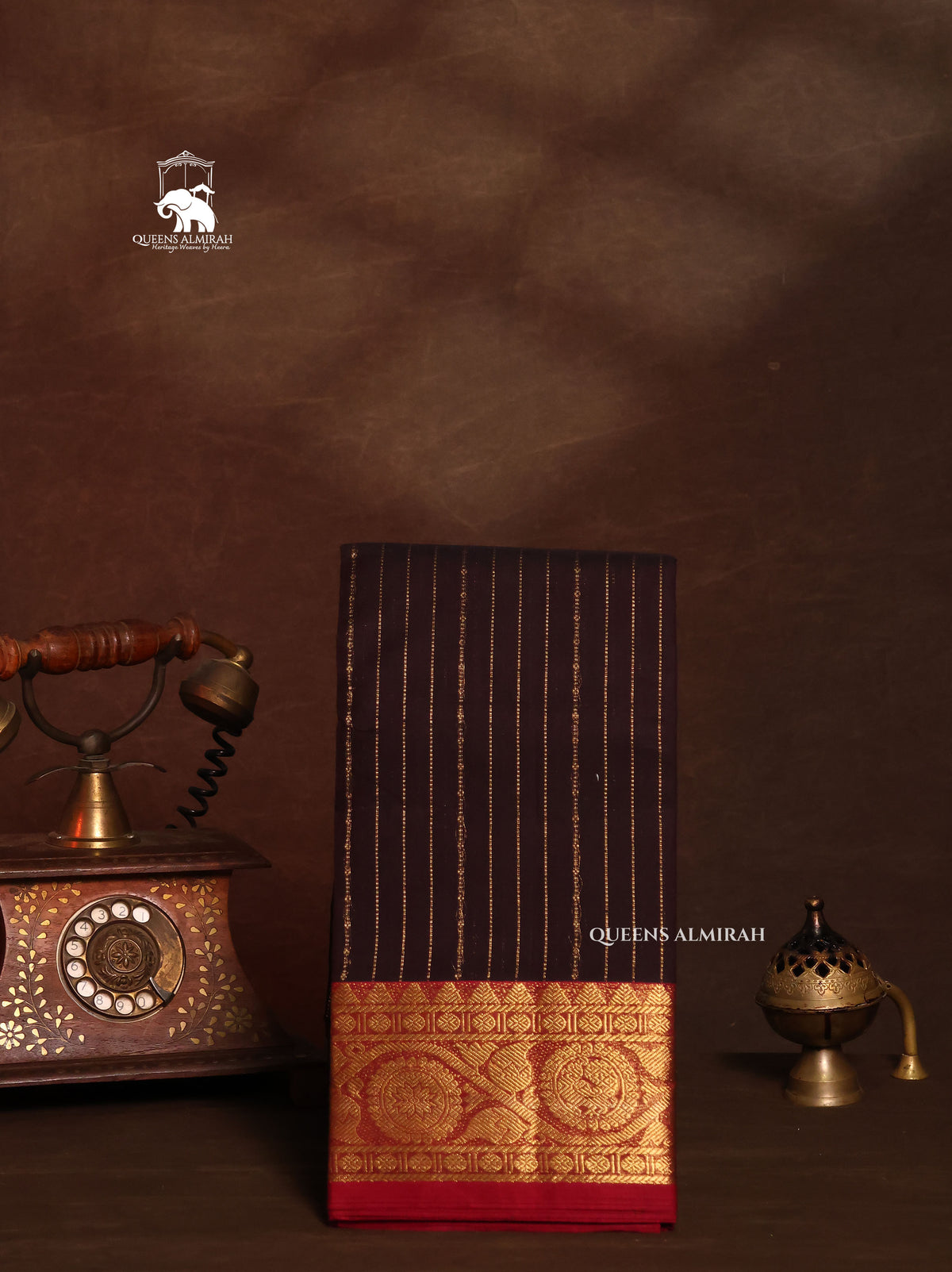 Brown With Maroon  Kanchi Cotton Saree