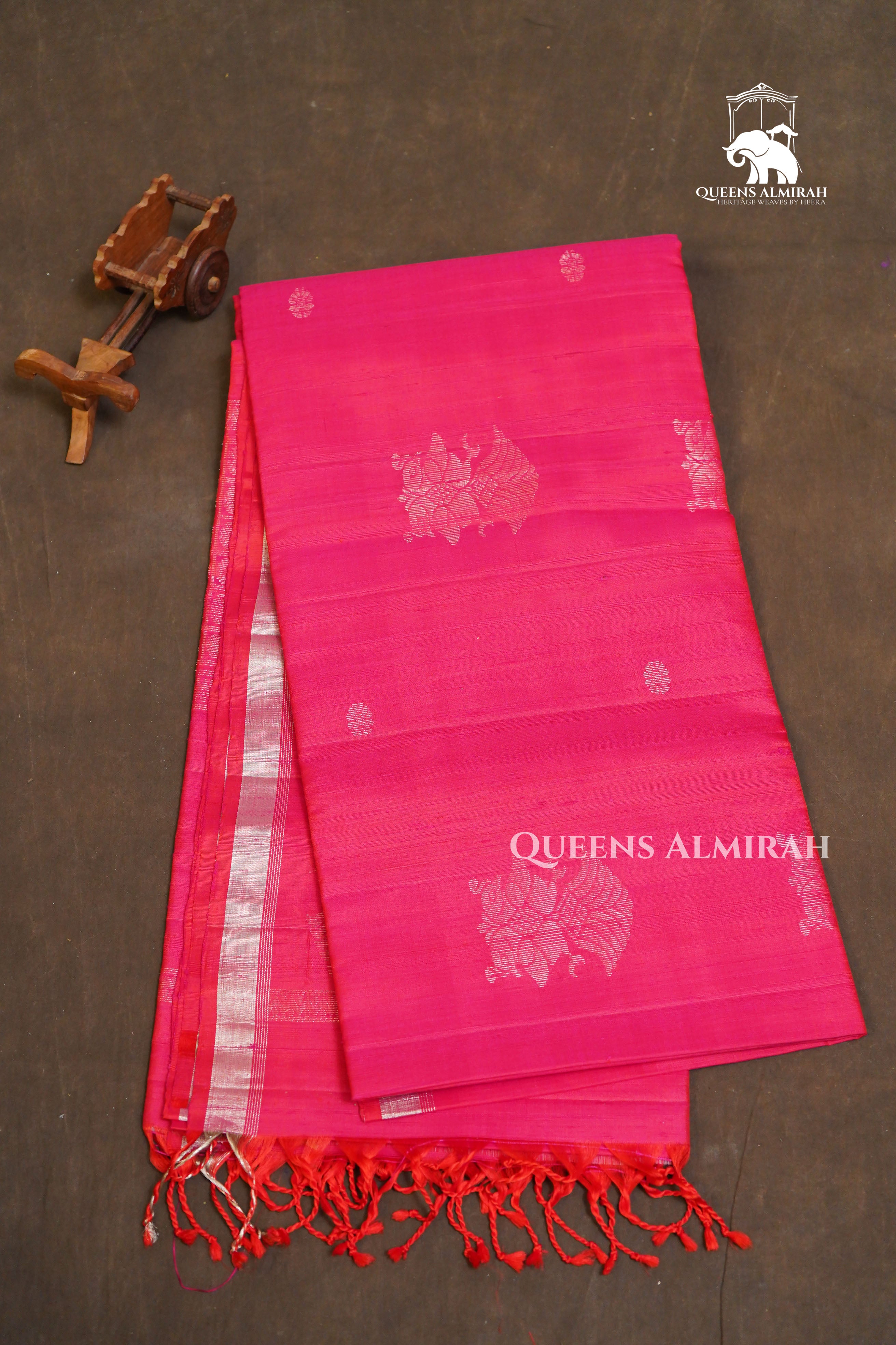 Magenta Pink Dupion Silk Saree