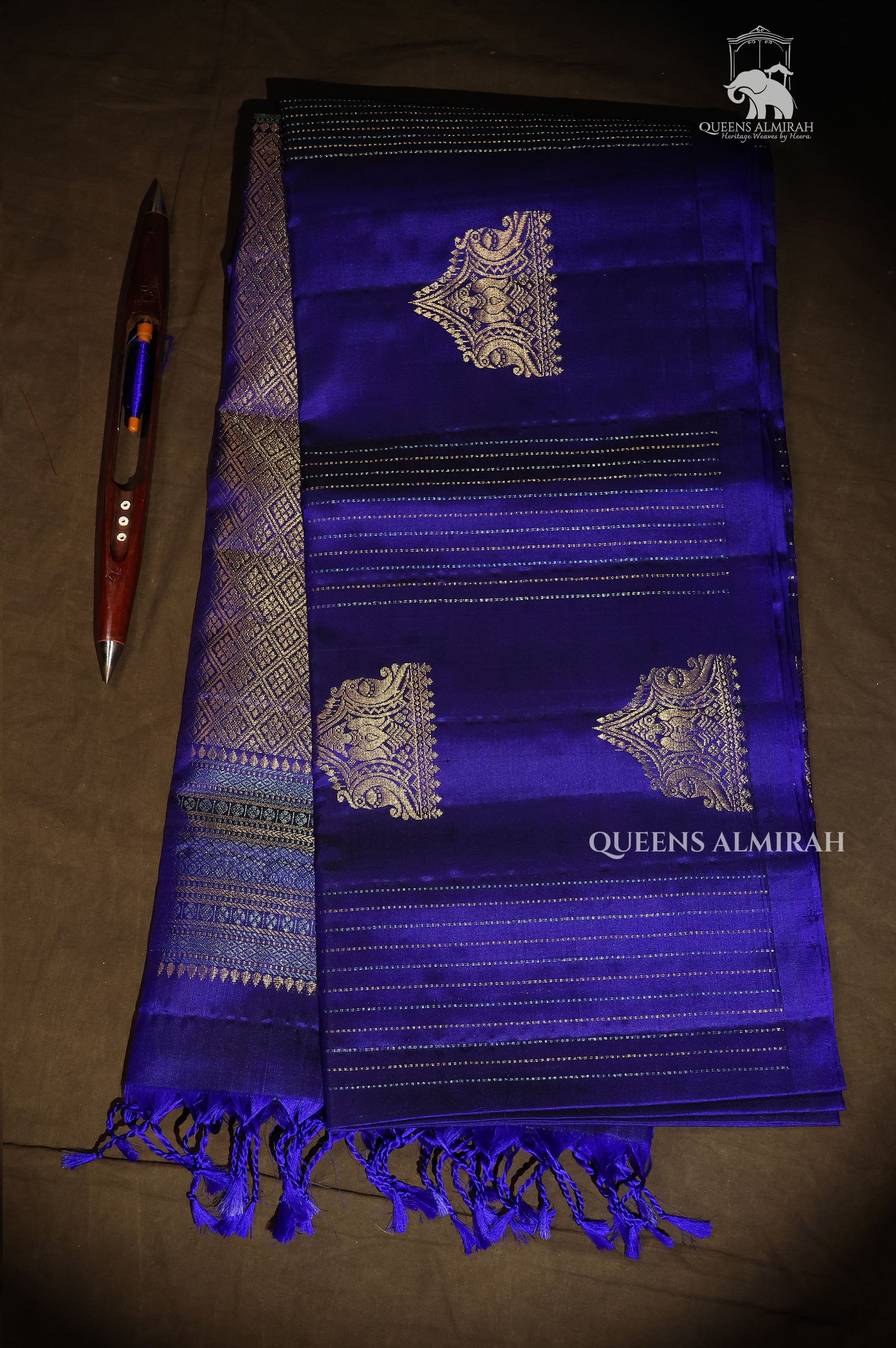 Dark Navy Blue Pure Soft Silk Saree