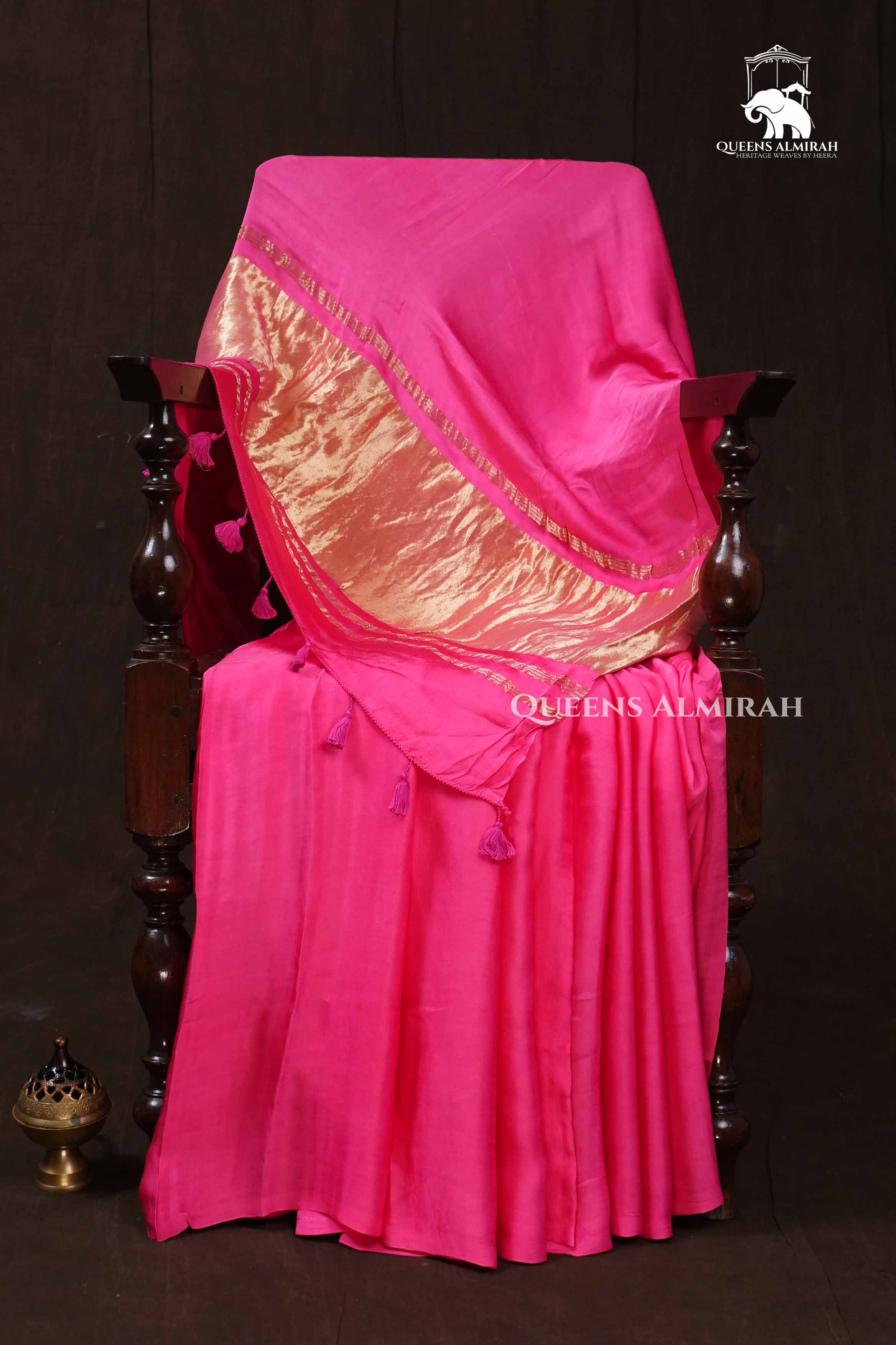 Pink Modal Silk Saree