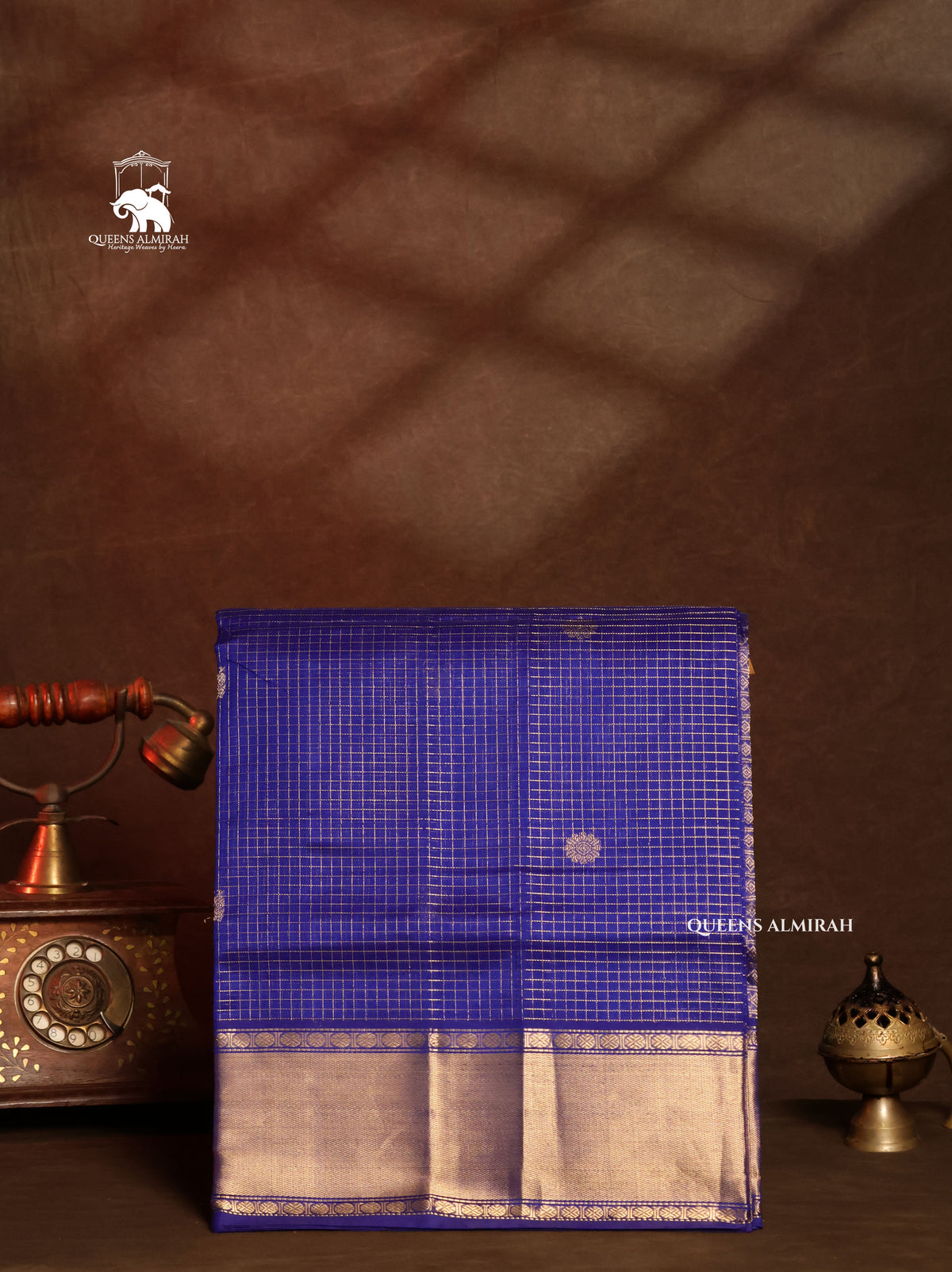 Ms Blue Kattam Chettinad Silk Cotton Saree