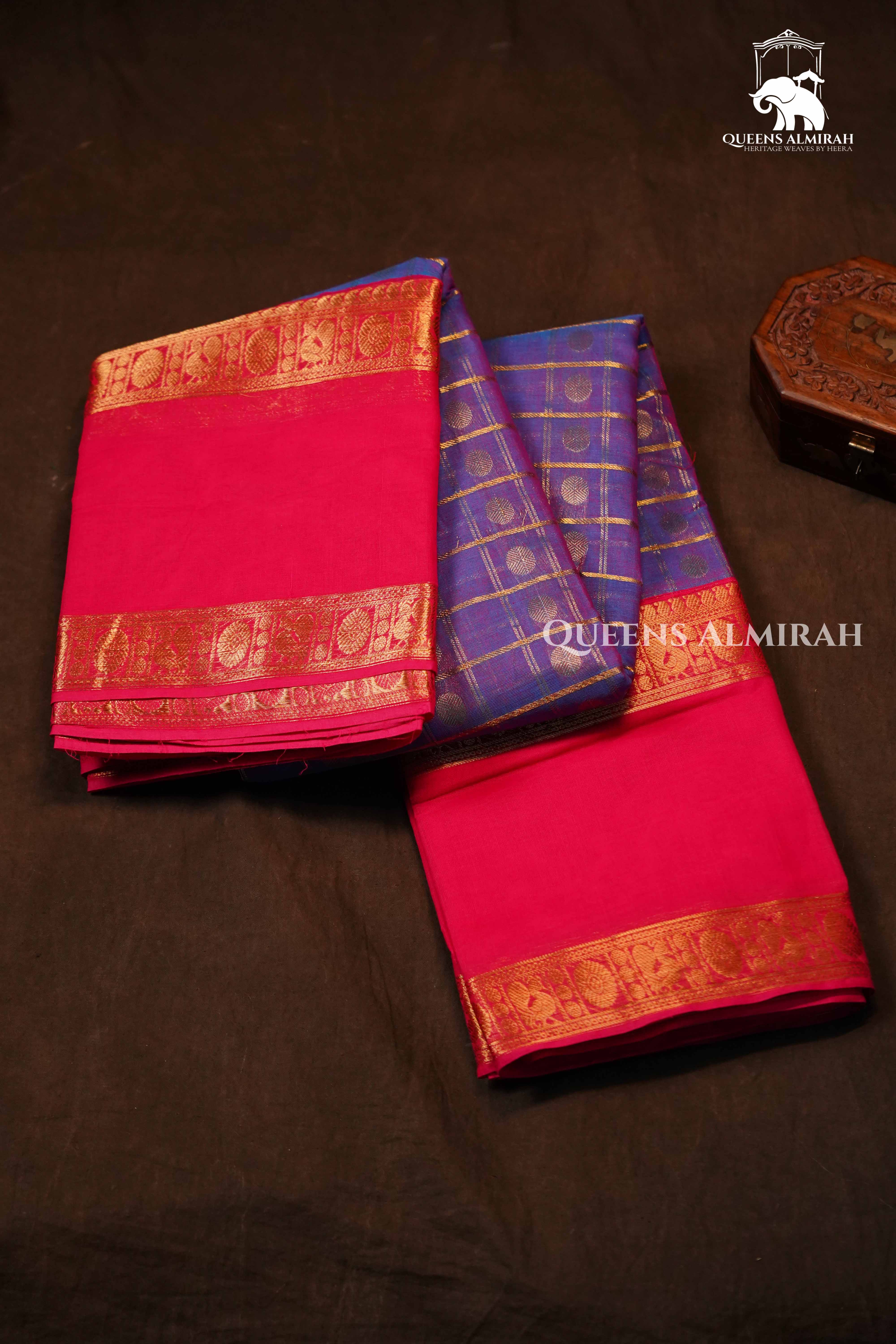 Purple Chettinad Cotton Saree 1