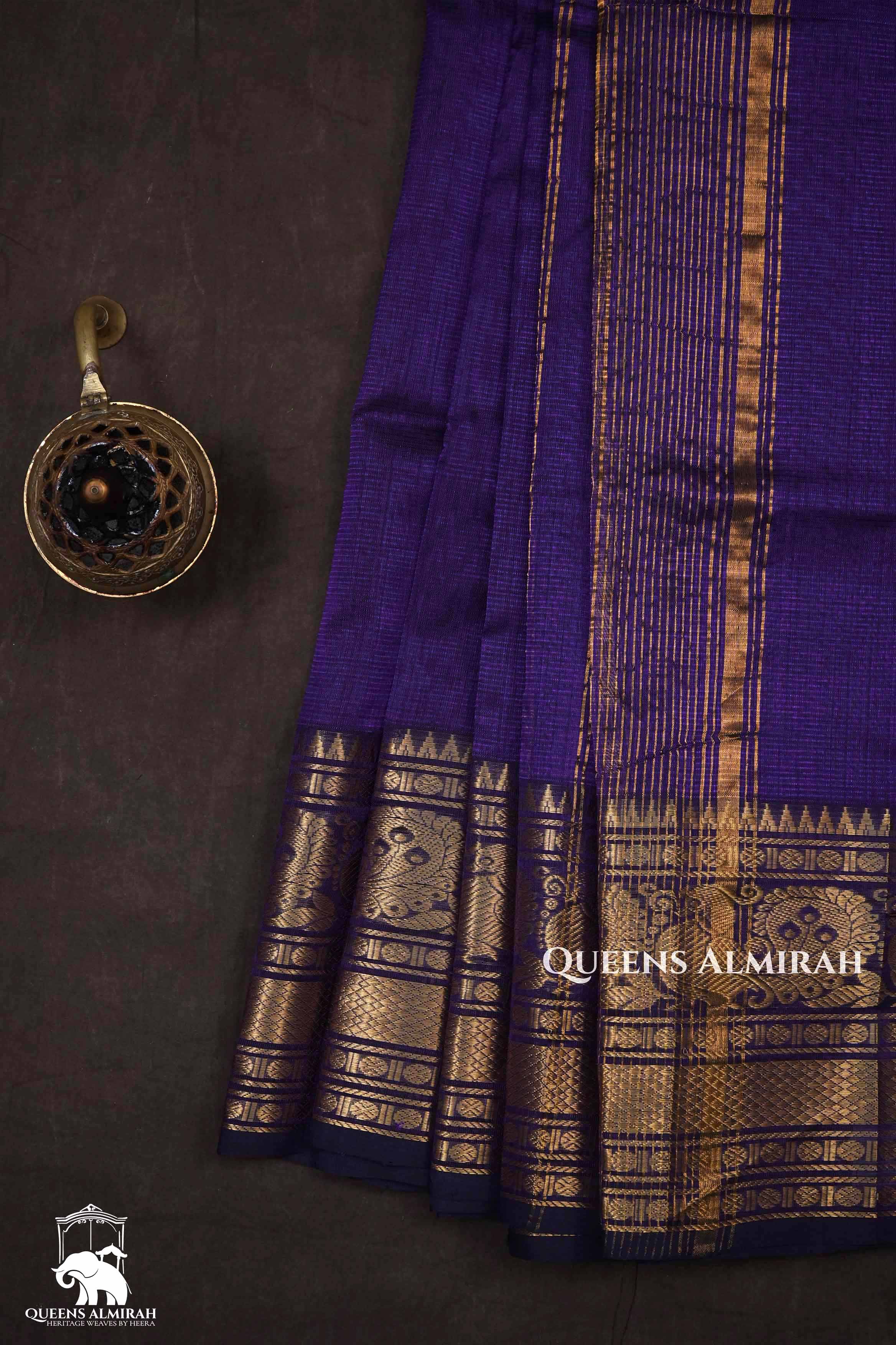 Brinjal Purple Pure Silk Cotton Saree