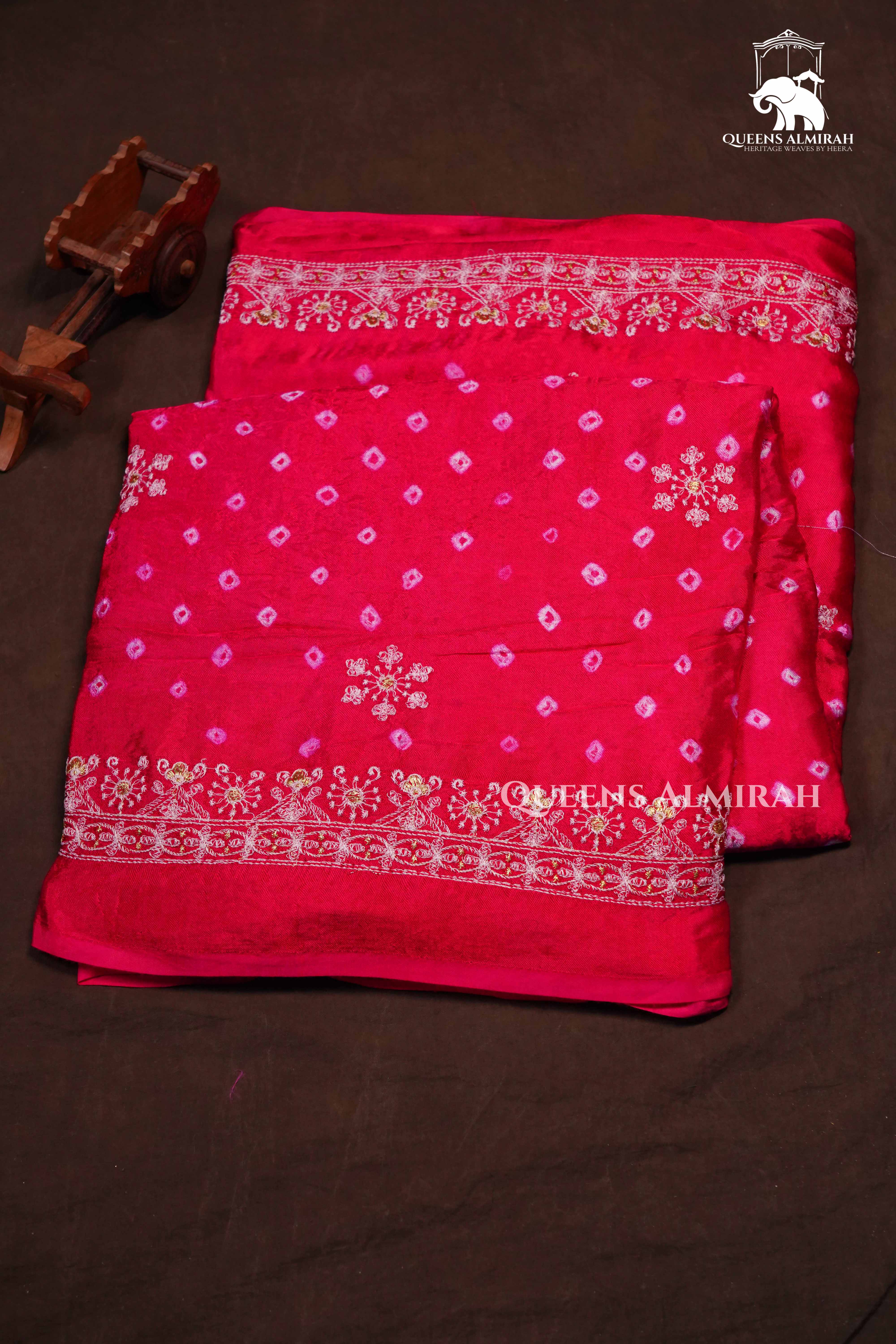 Magenta Pink Modal Silk Saree