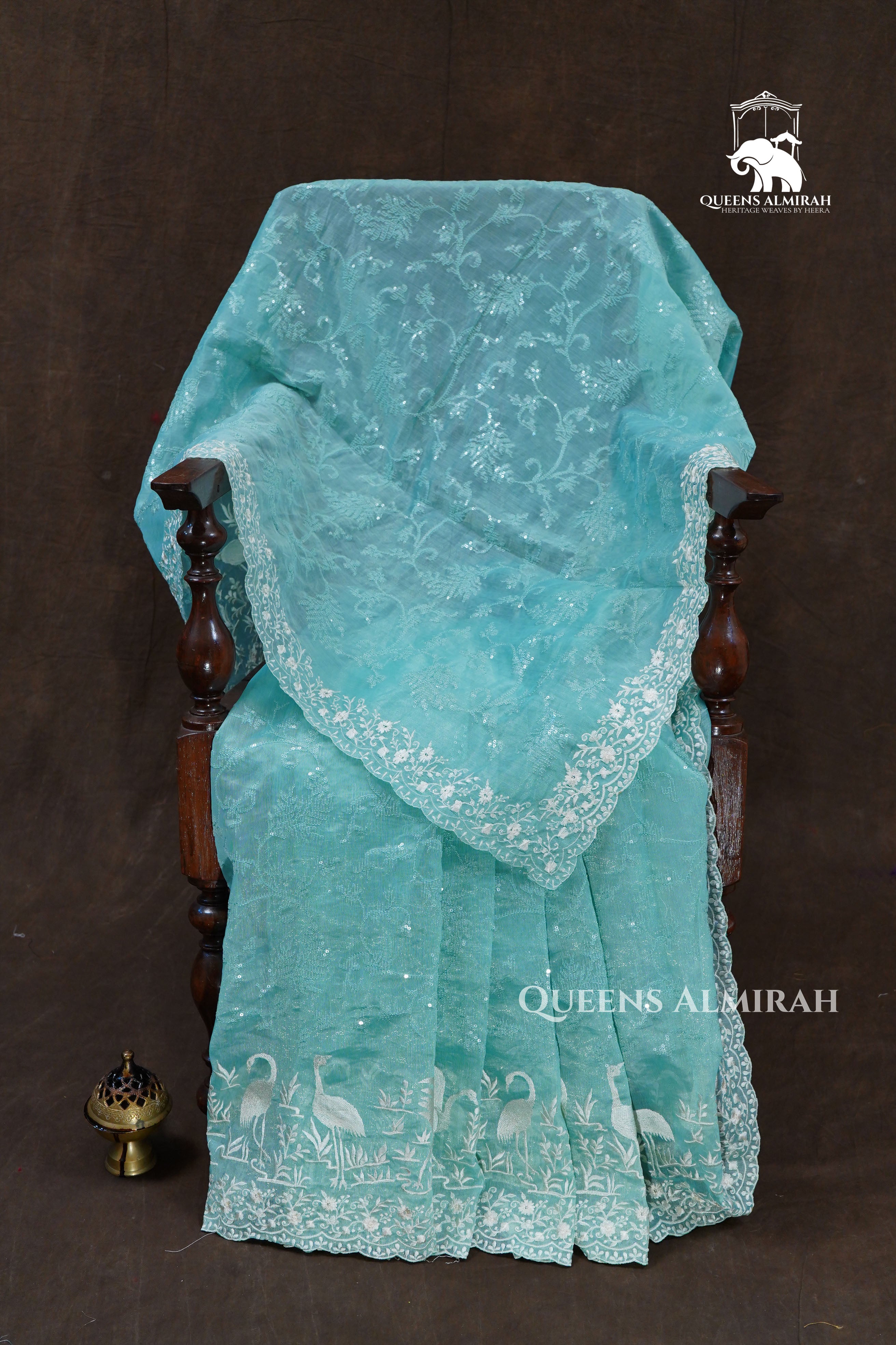 Sky Blue Tissue Saree