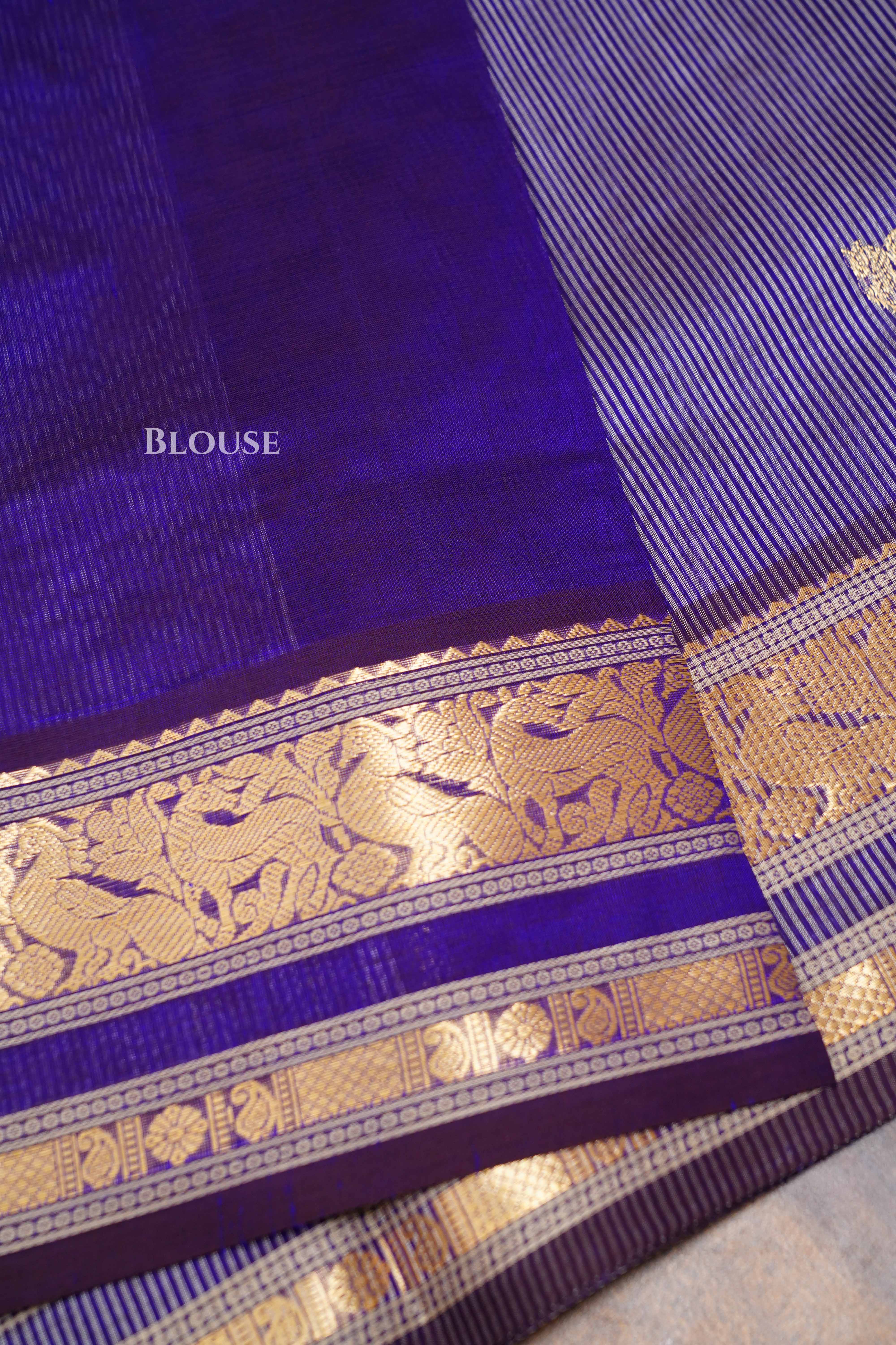 Dusky Purple Karaikudi Chettinad Silk Cotton Saree