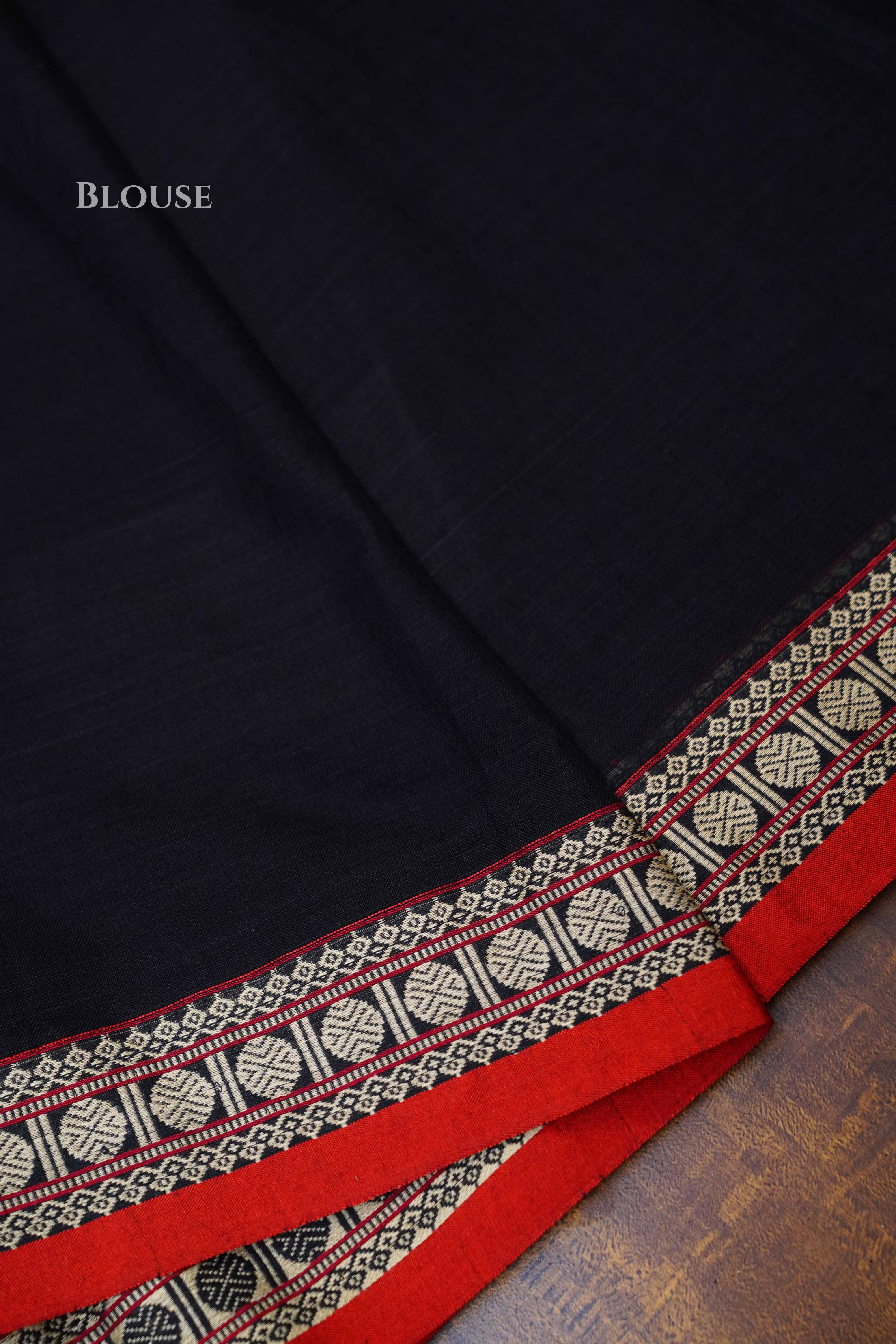 Black Narayanpet Cotton Saree