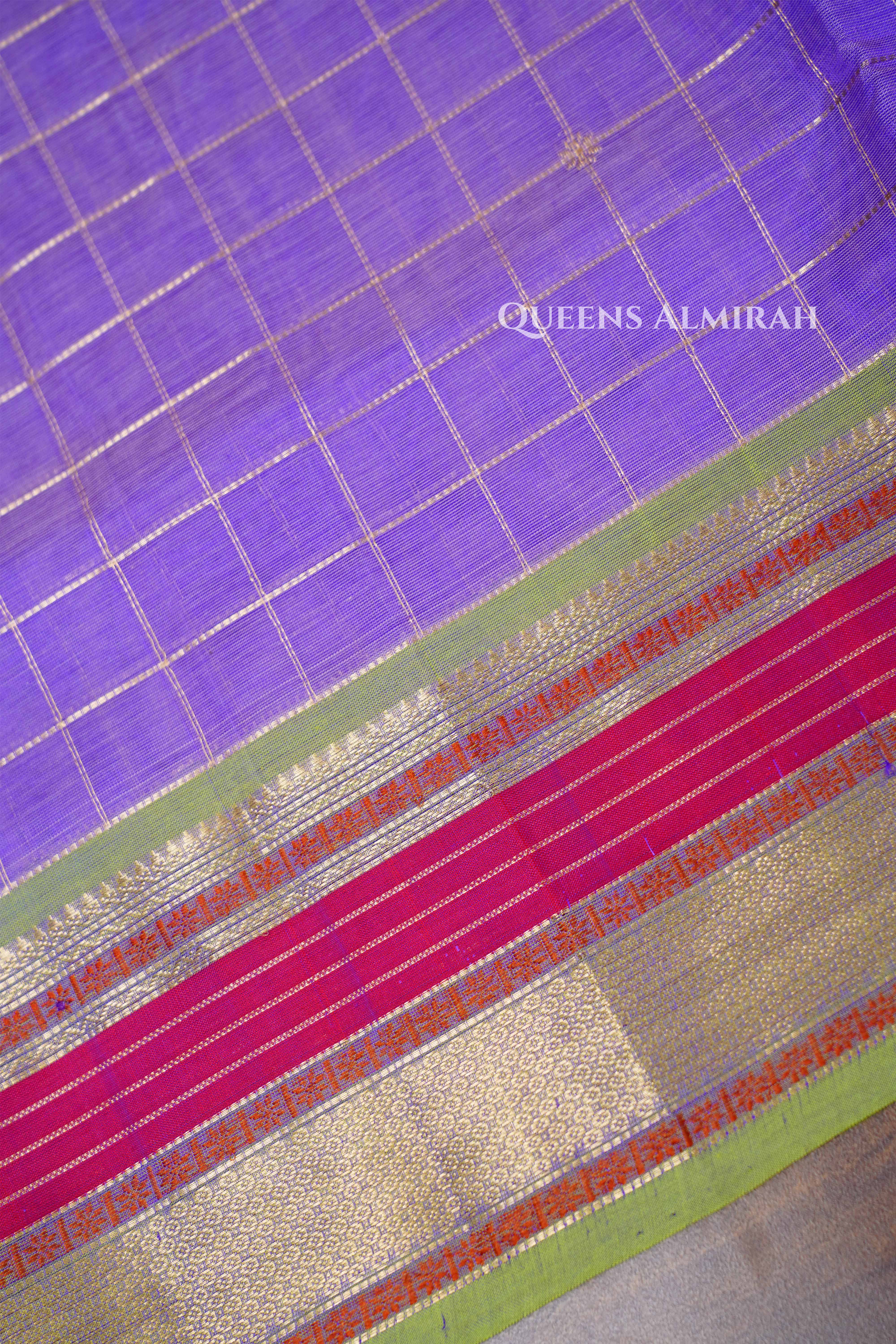 Lilac Purple- Karaikudi Chettinad Silk Cotton Saree