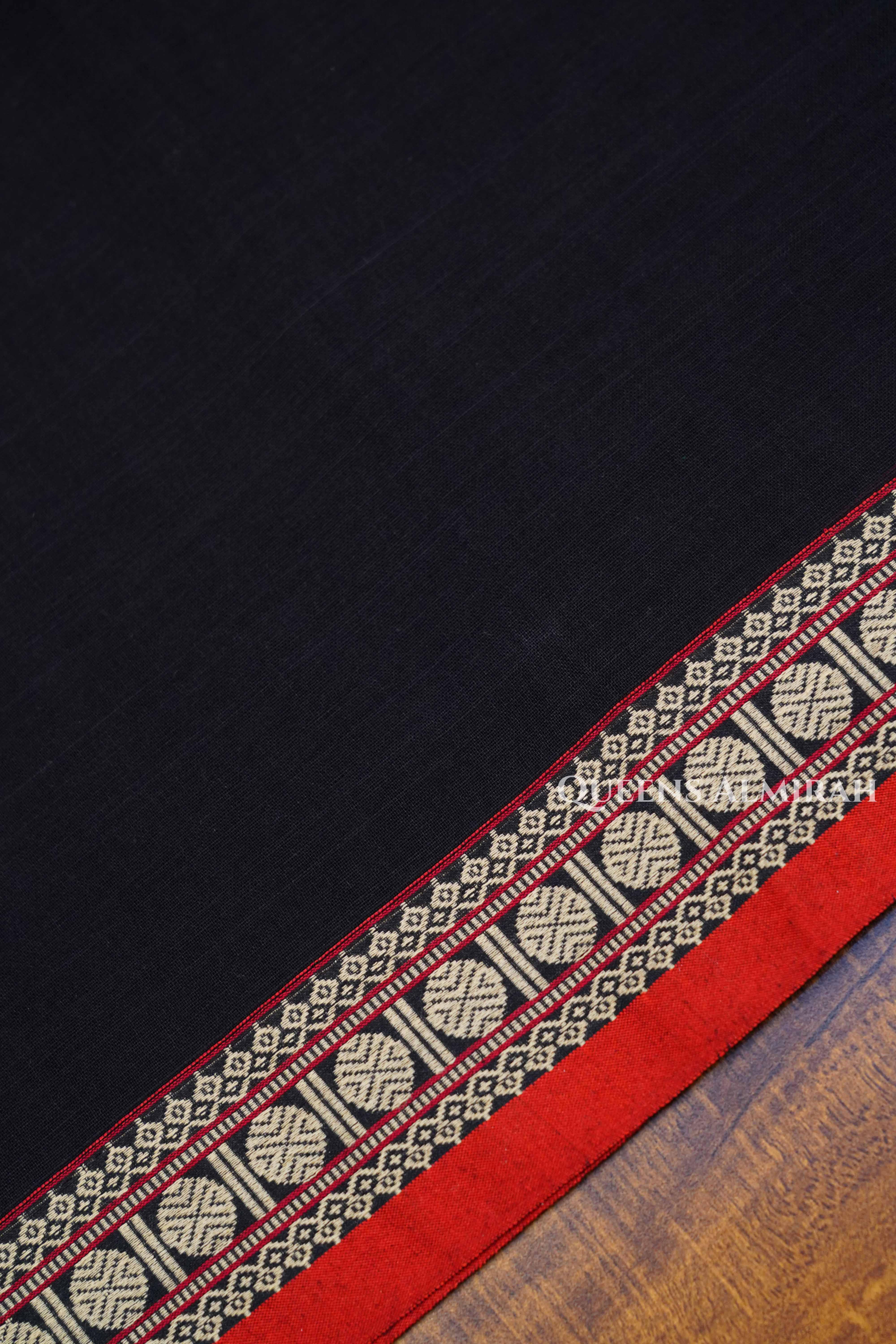 Black Narayanpet Cotton Saree