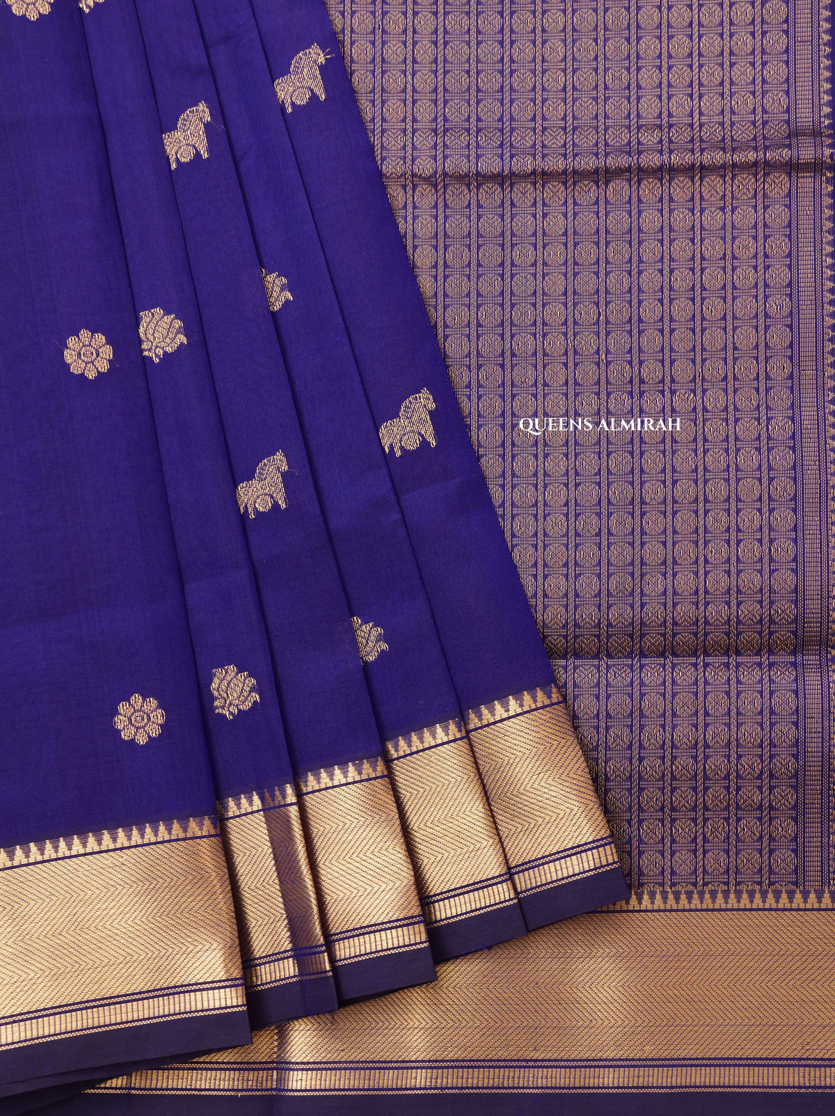 Ms Blue Chettinad Silk Cotton Saree
