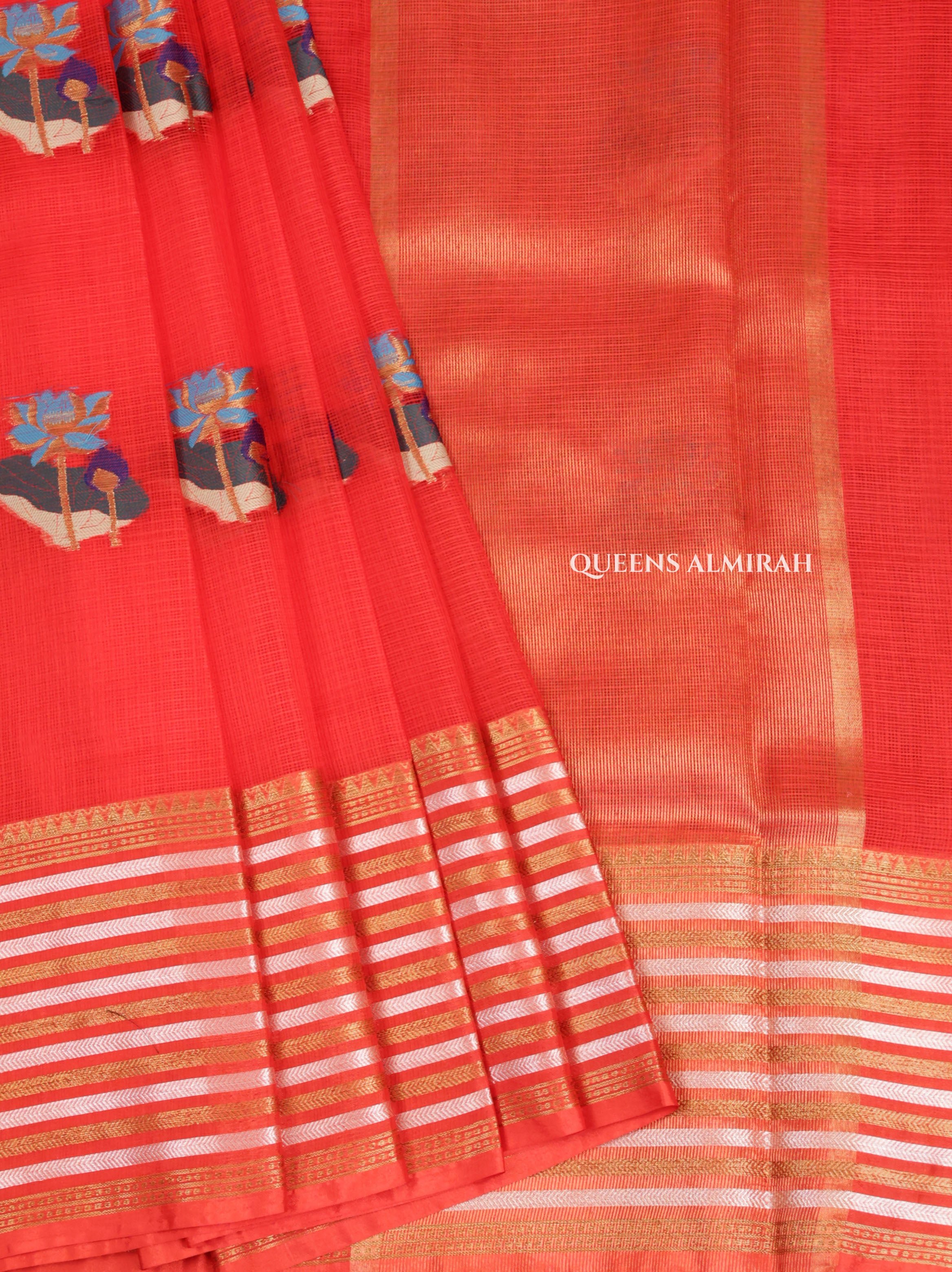 Red With Varisapet Border Pure Kota Silk Saree