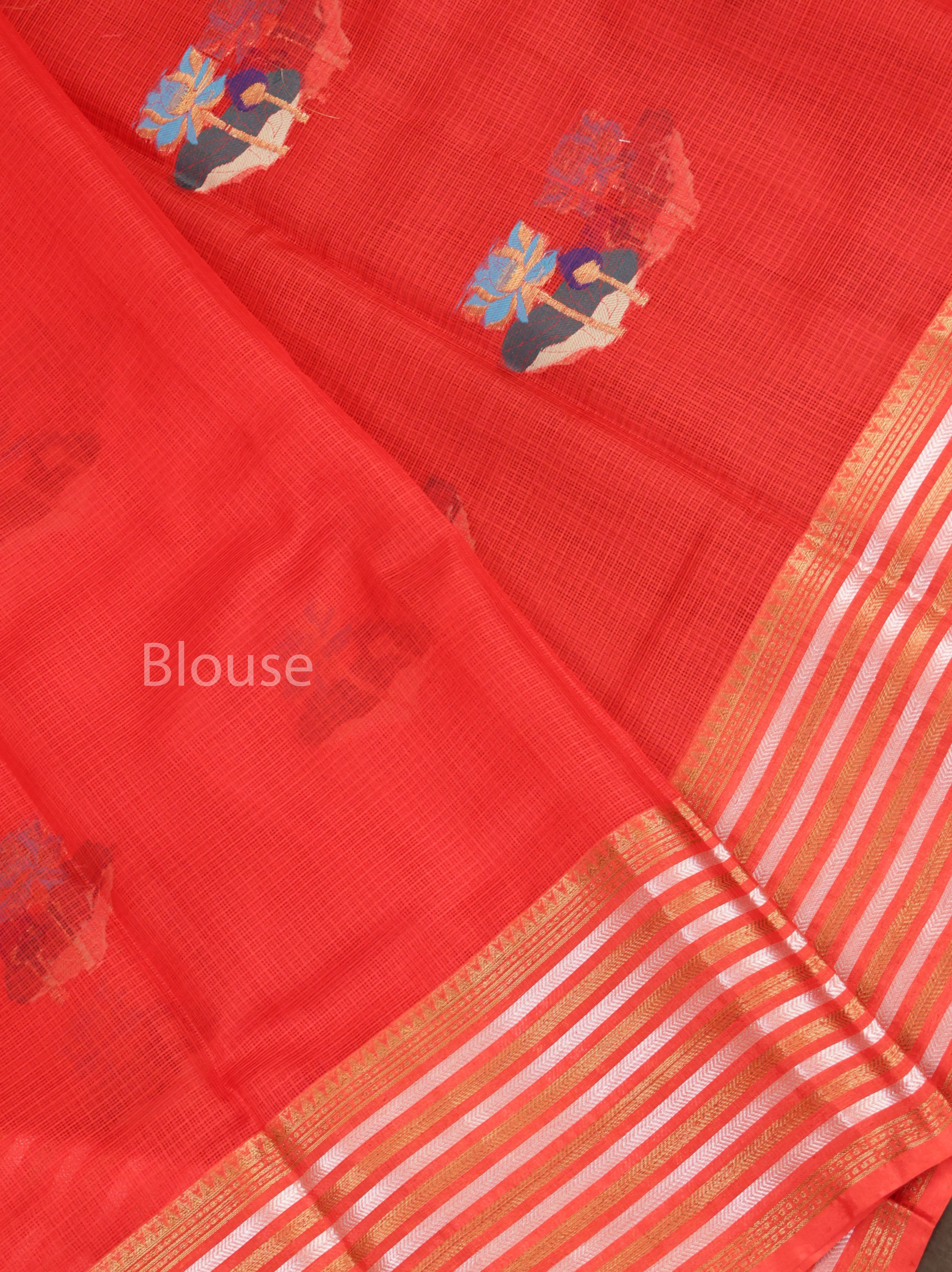 Red With Varisapet Border Pure Kota Silk Saree