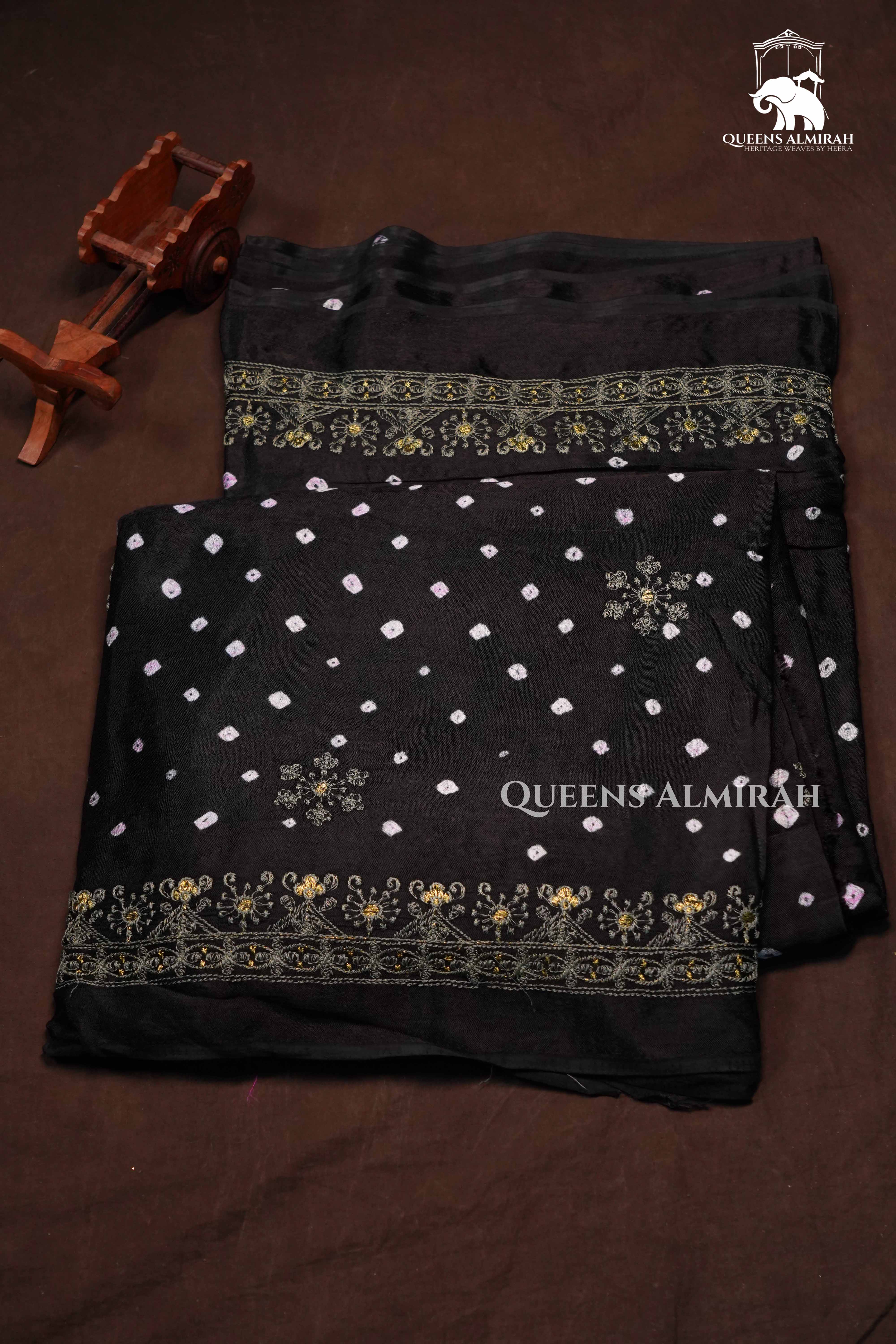 Black Modal Silk Saree