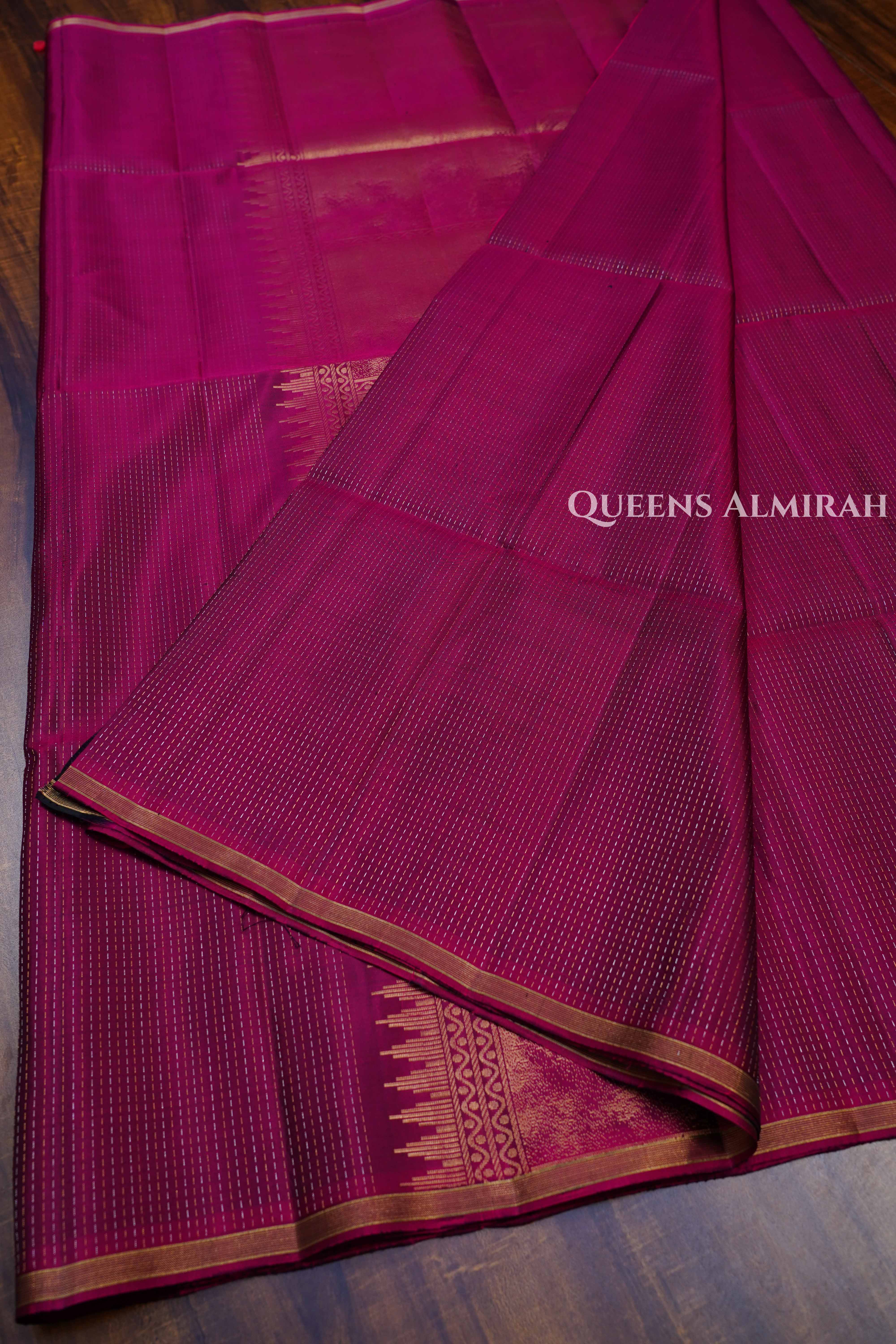 Mulberry Purple Pure Soft Silk Saree