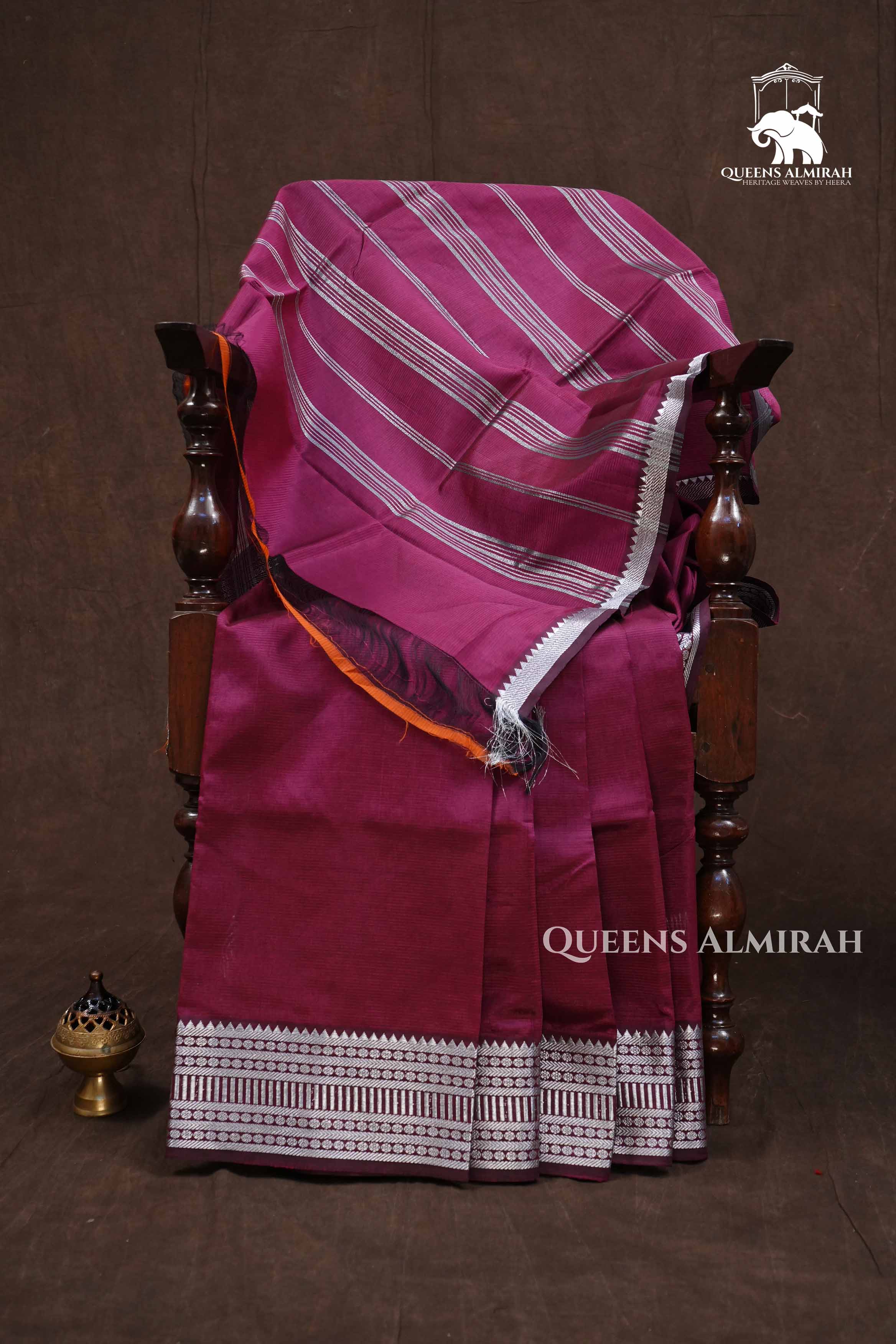Maroon Mangalgiri Saree