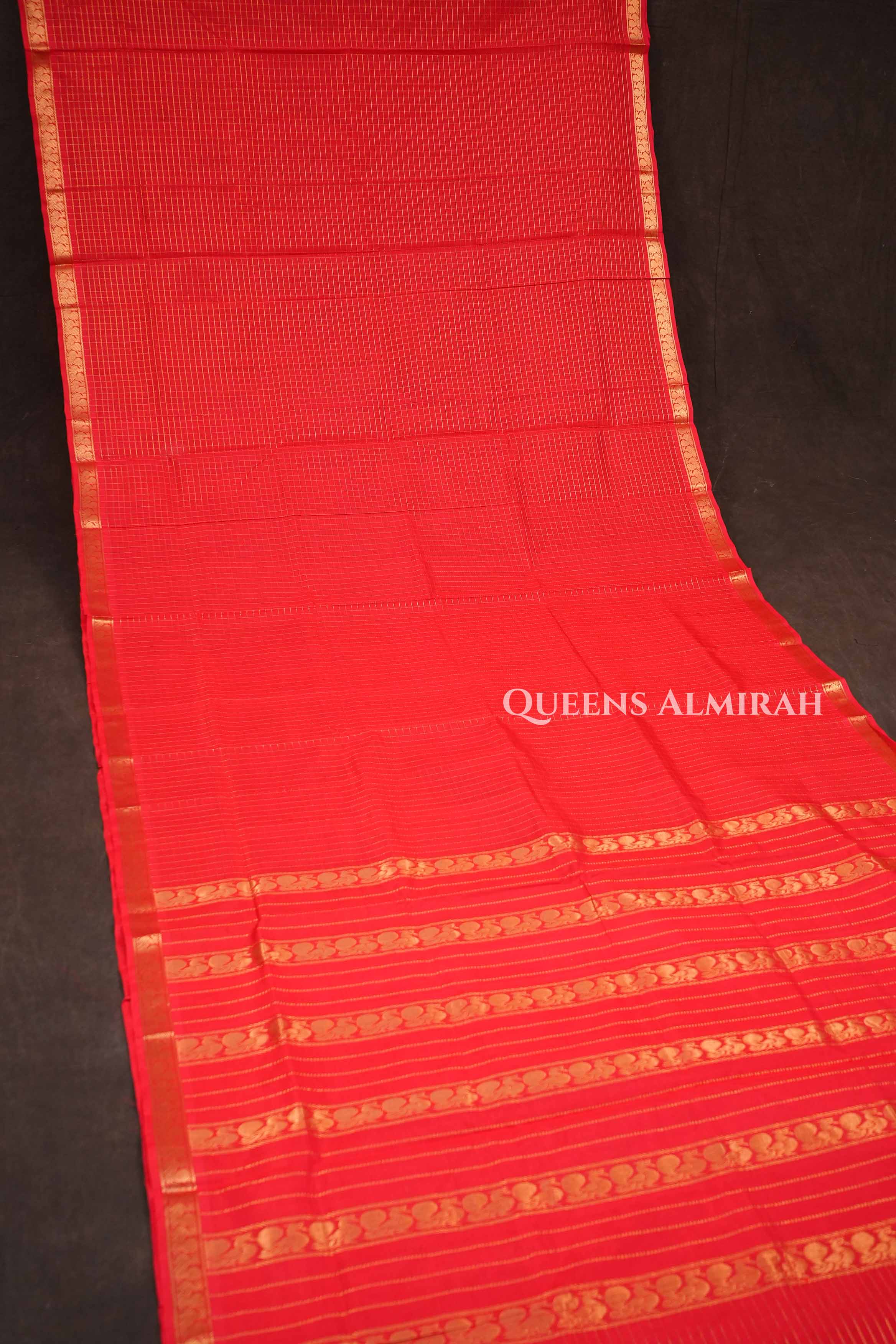 Red Pure Silk Cotton Saree