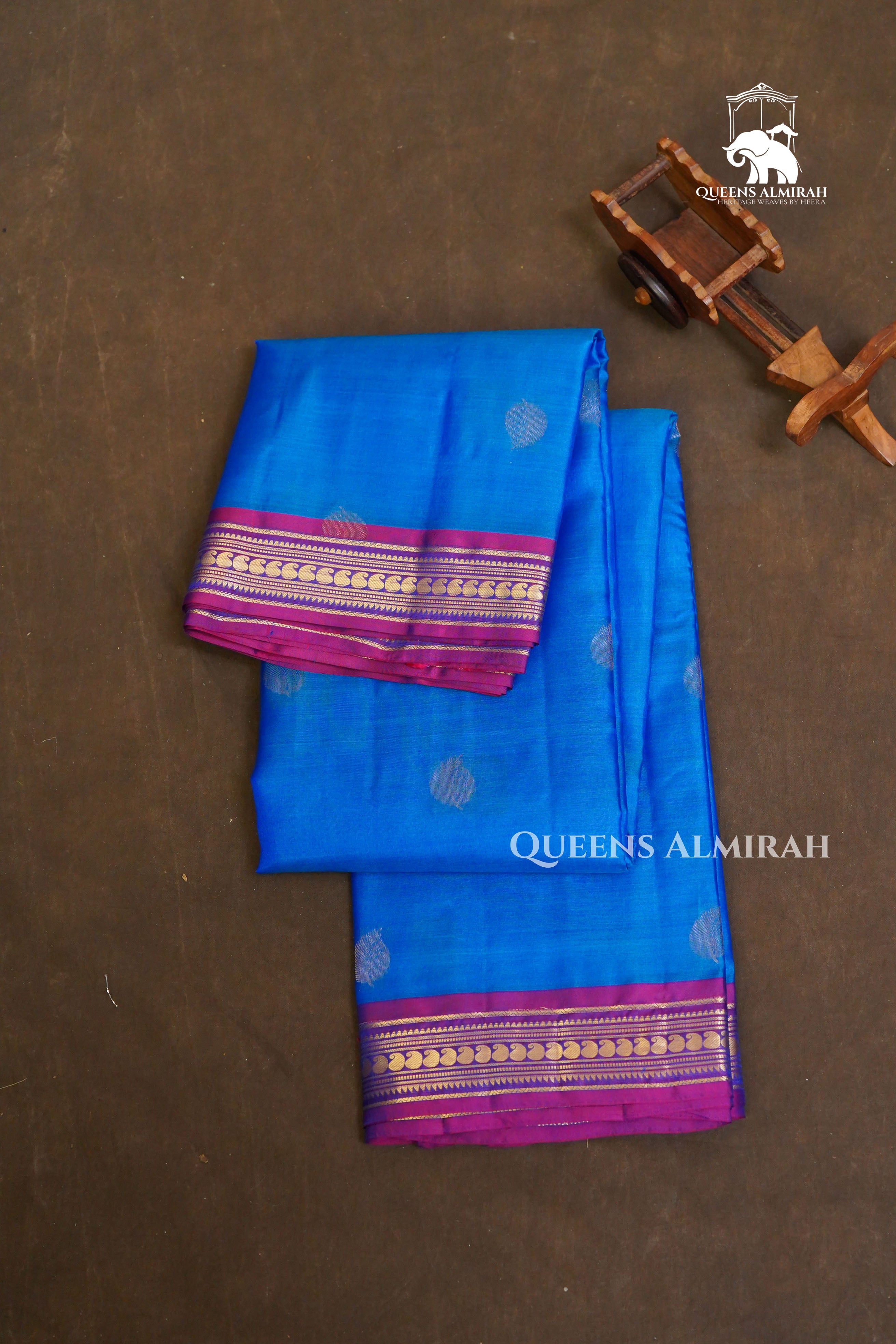 Blue With Purple Pure Kanchivaram Silk Saree