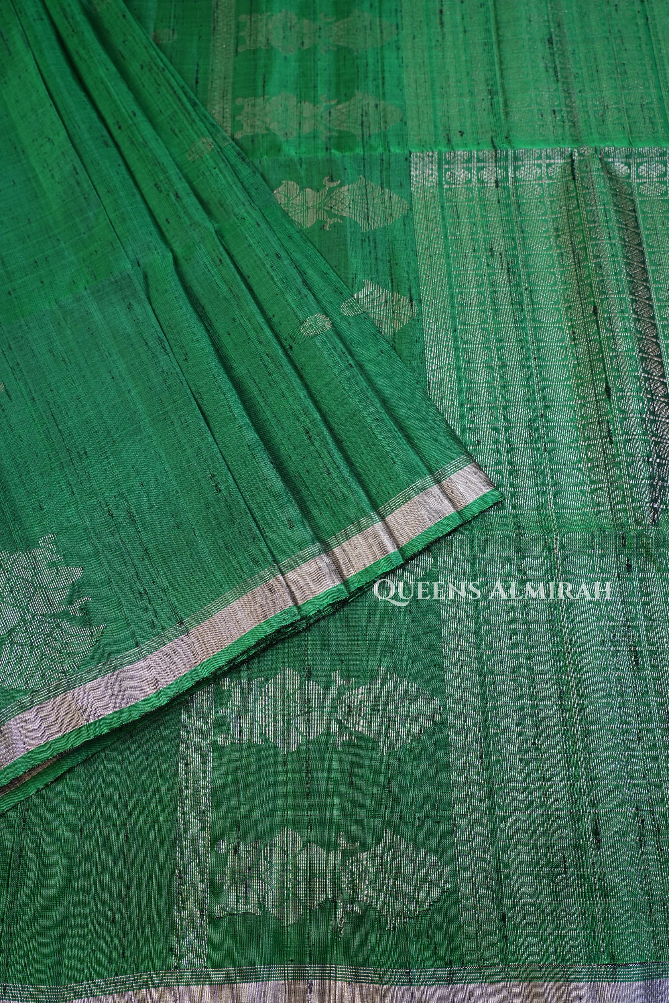 Green Dupion Silk Saree