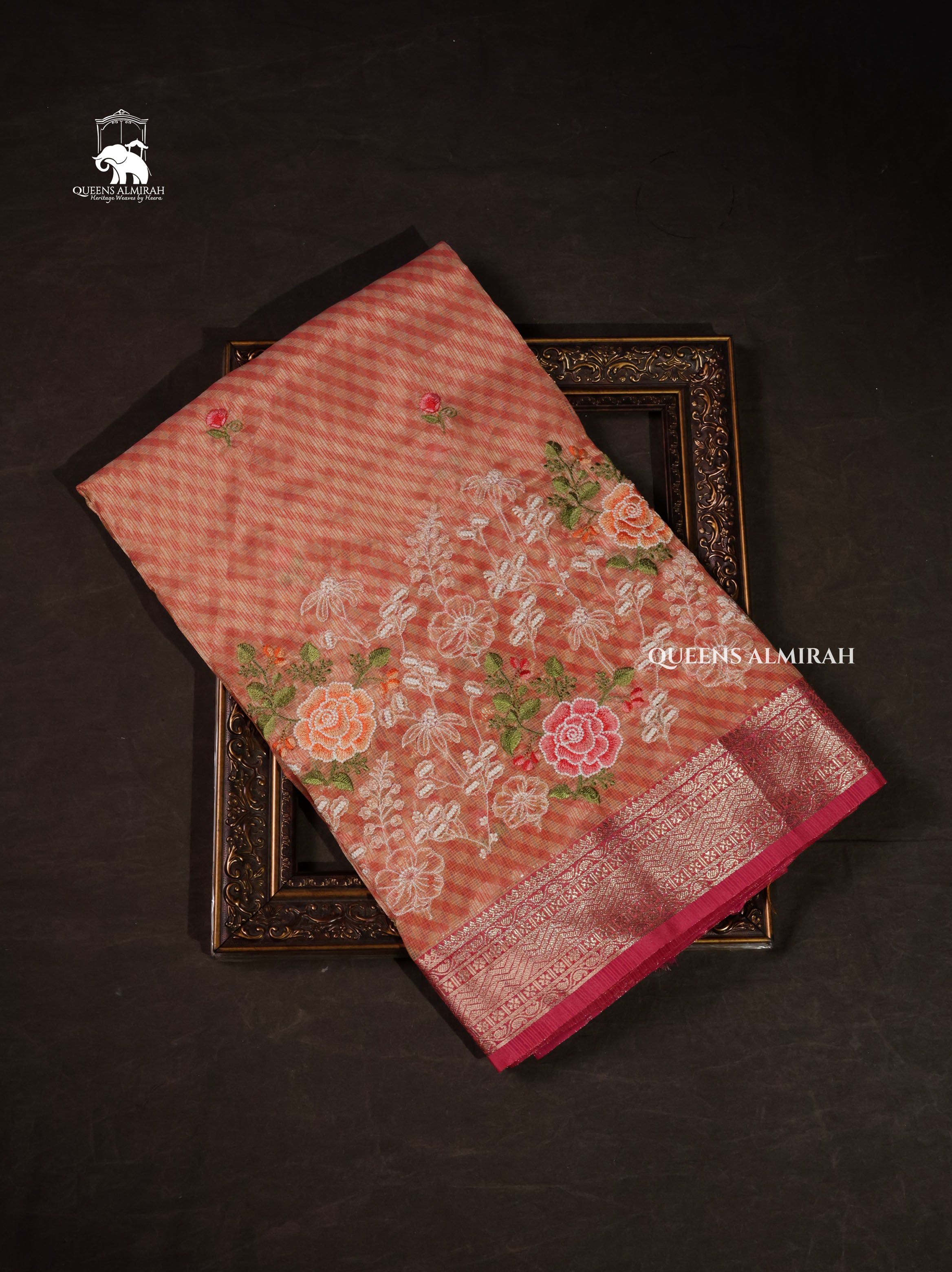 Orange Semi Kota Silk Cotton Saree