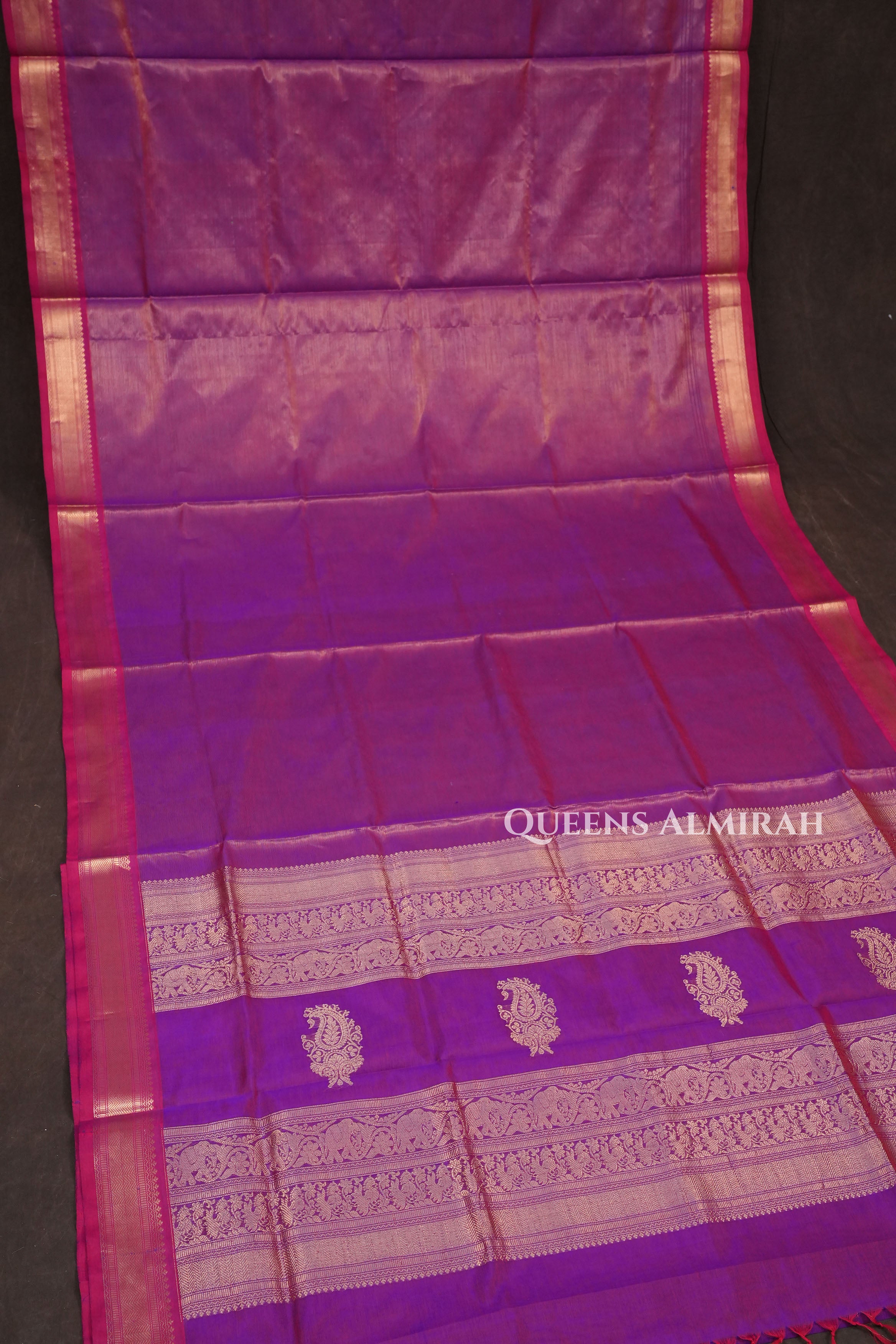 Purple With Pink Chettinad Silk Cotton Saree