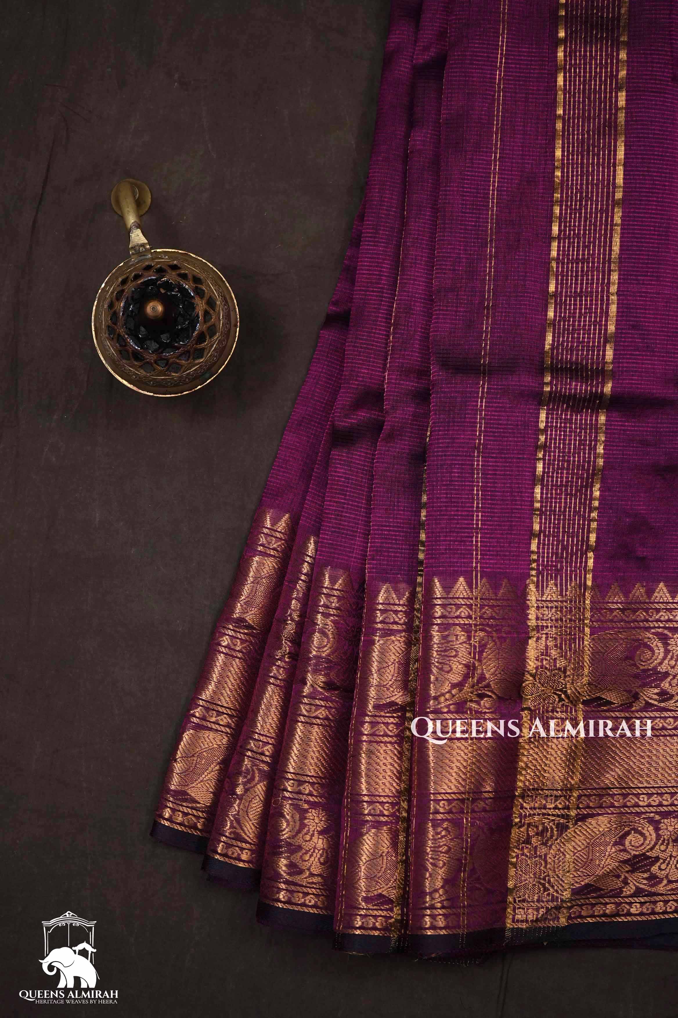 Purple Pure Silk Cotton Saree