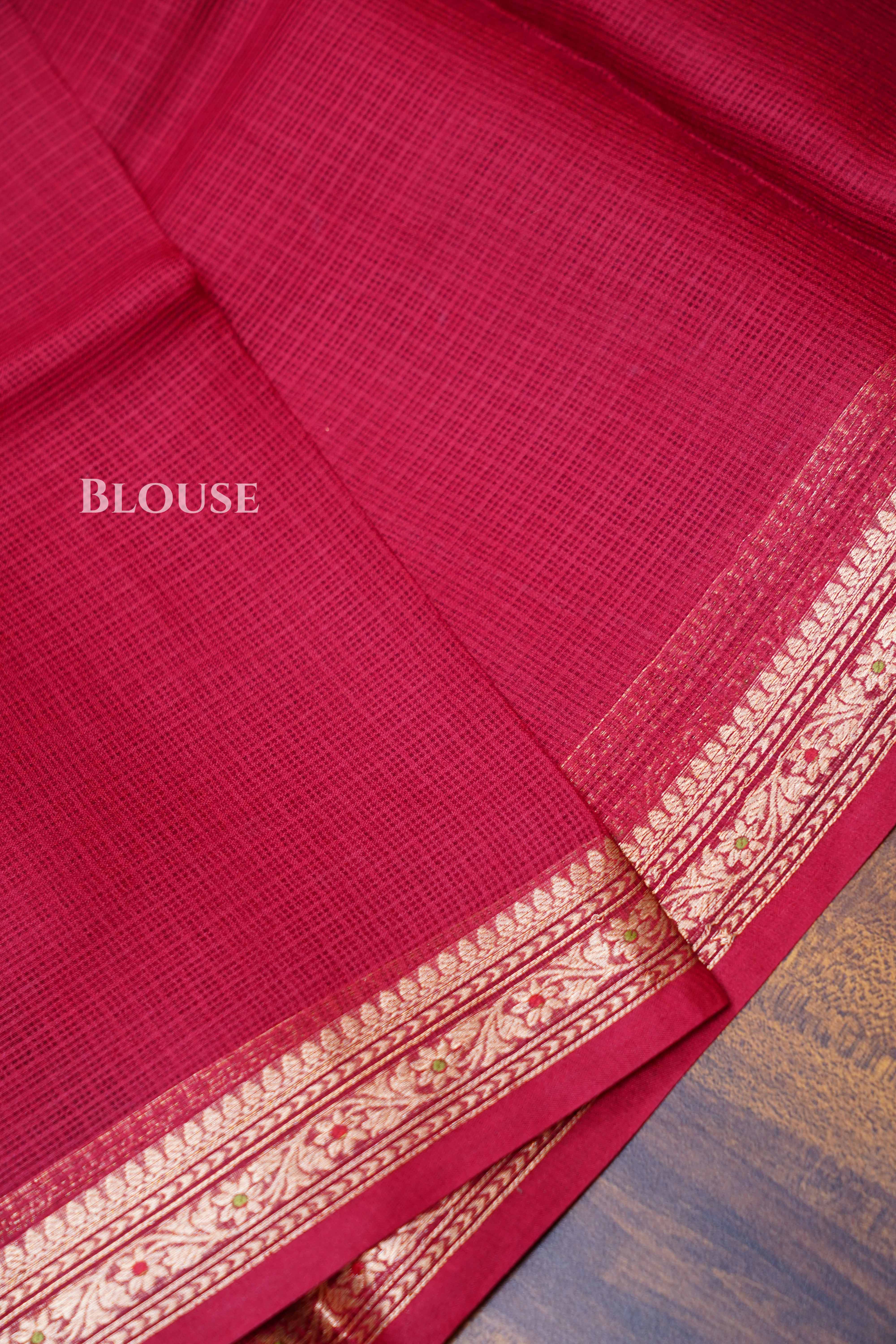 Maroon Pure Kota Silk Saree