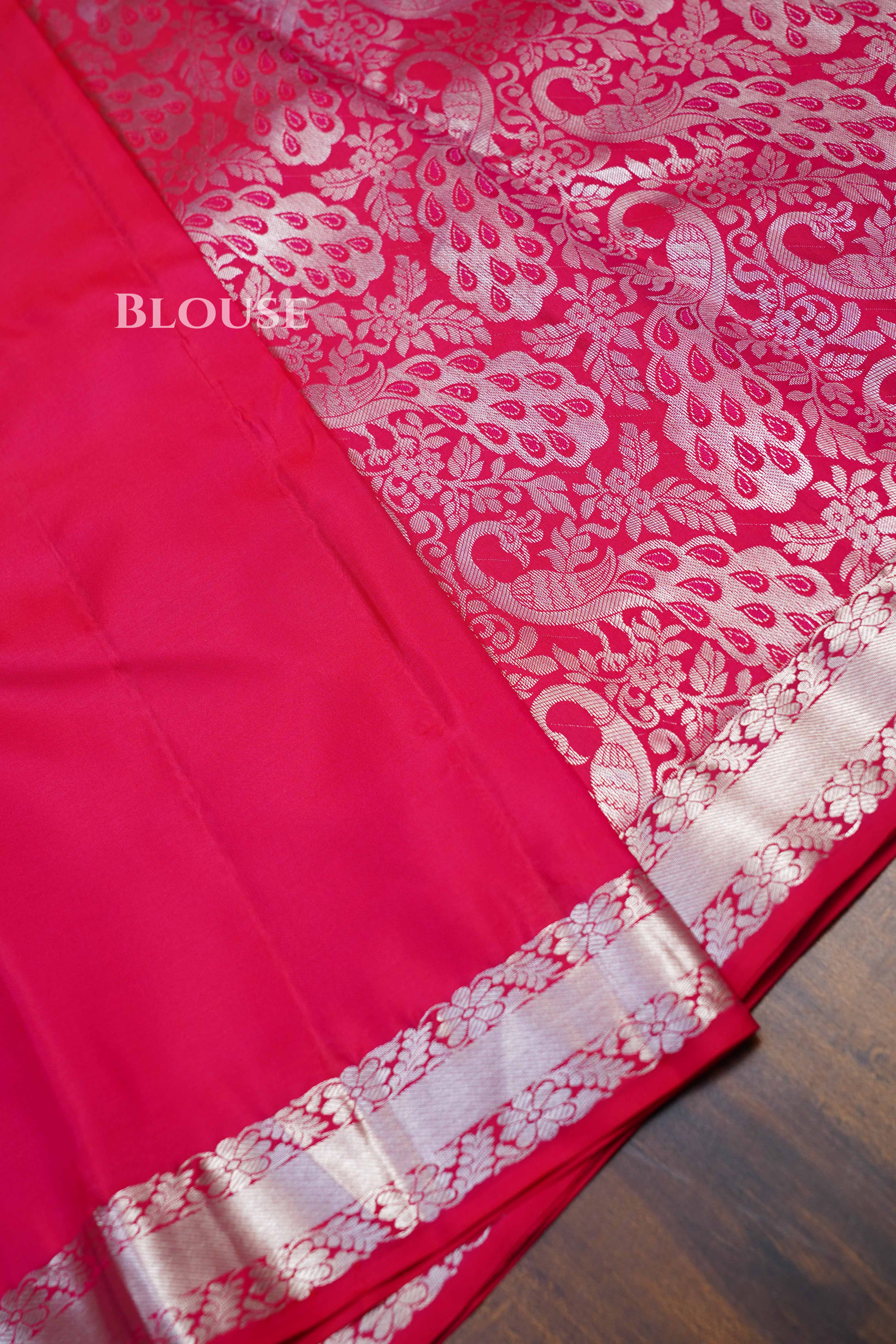 Yellow With Pink  Kanchivaram Silk Saree