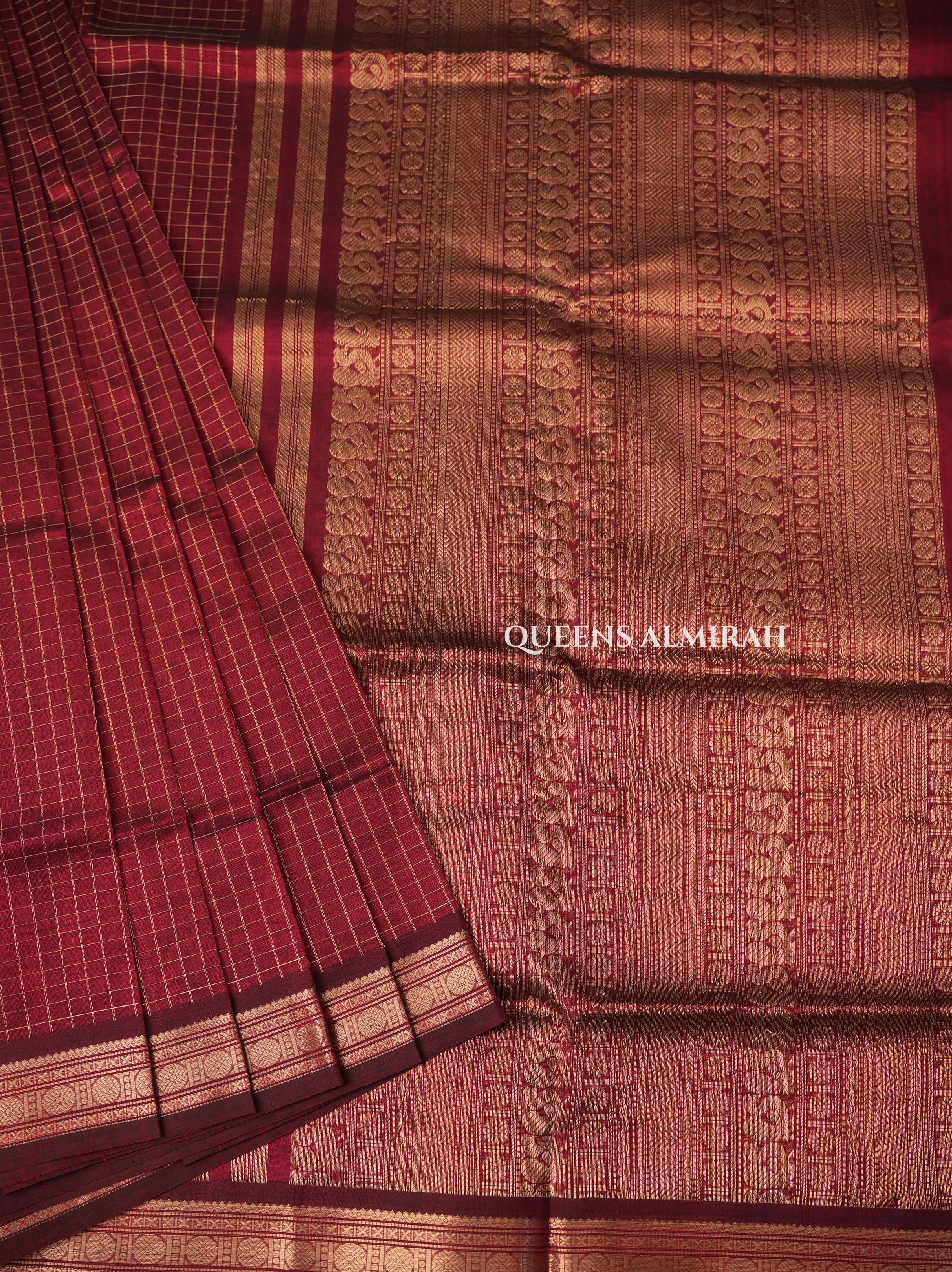 Araku Maroon Chettinad Silk Cotton Saree