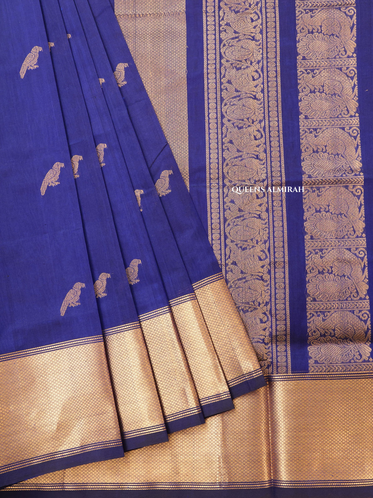 Dark Blue Chettinad Silk Cotton Saree