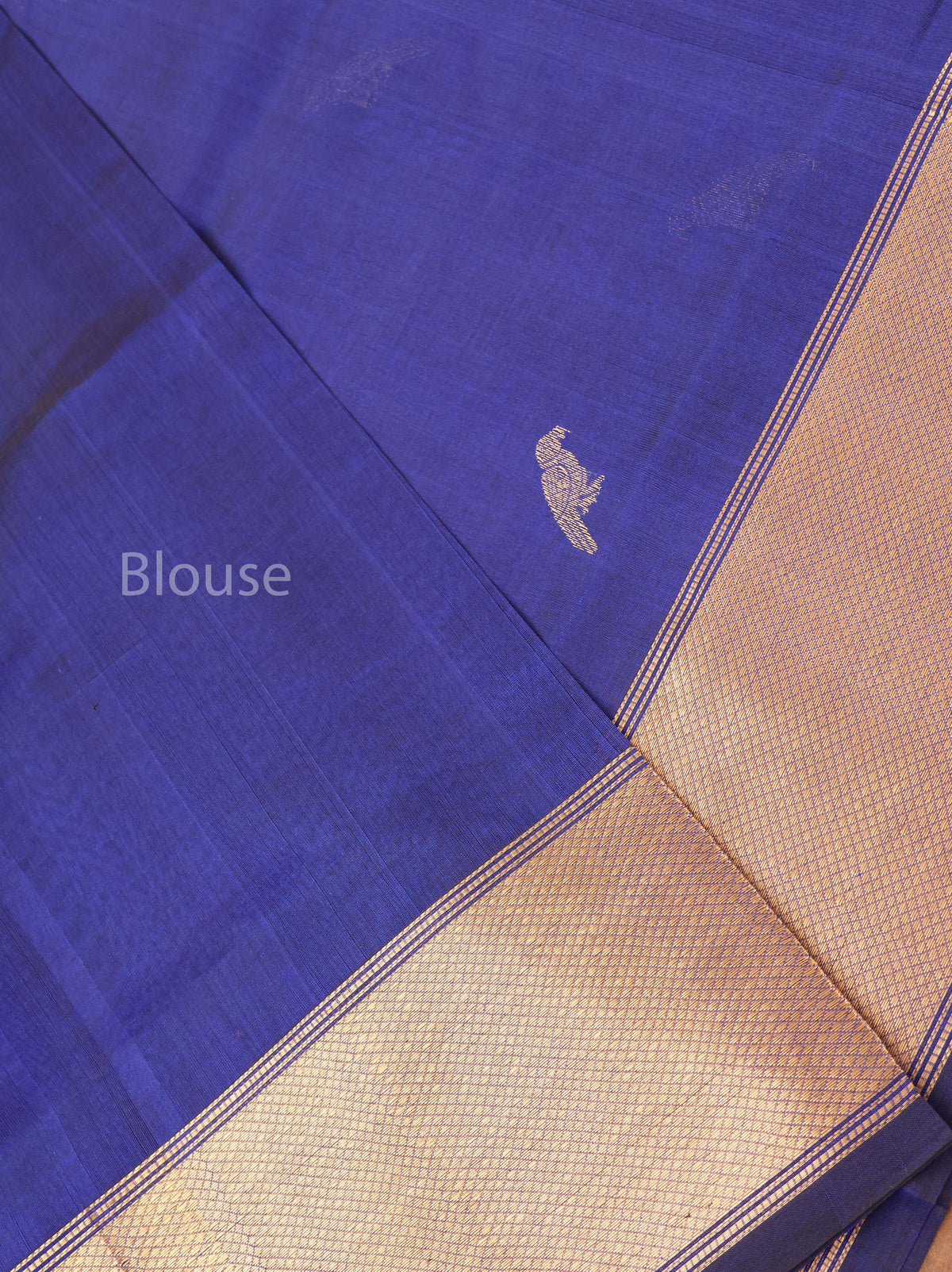 Dark Blue Chettinad Silk Cotton Saree