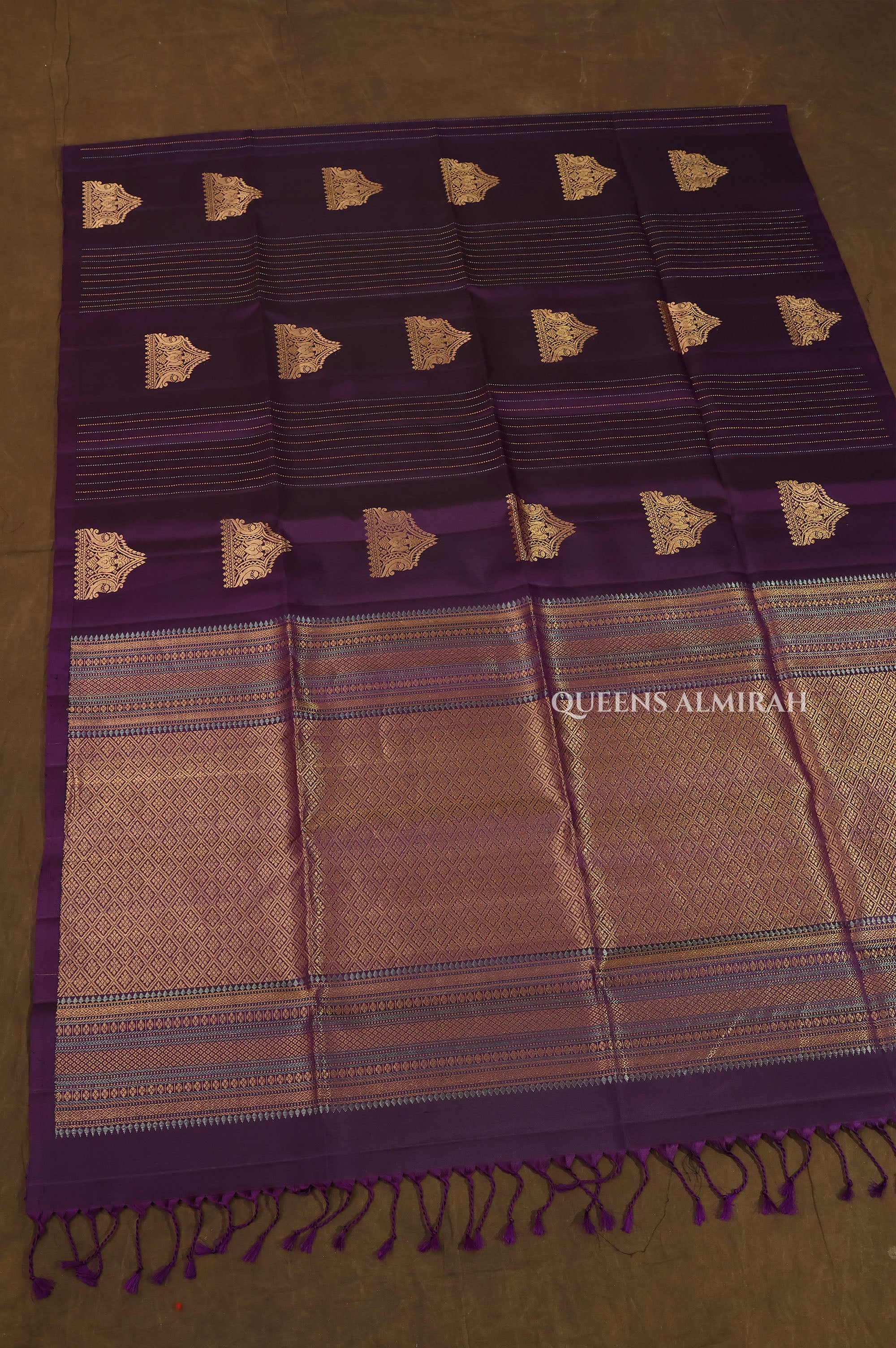 Purple Pure Soft Silk Saree