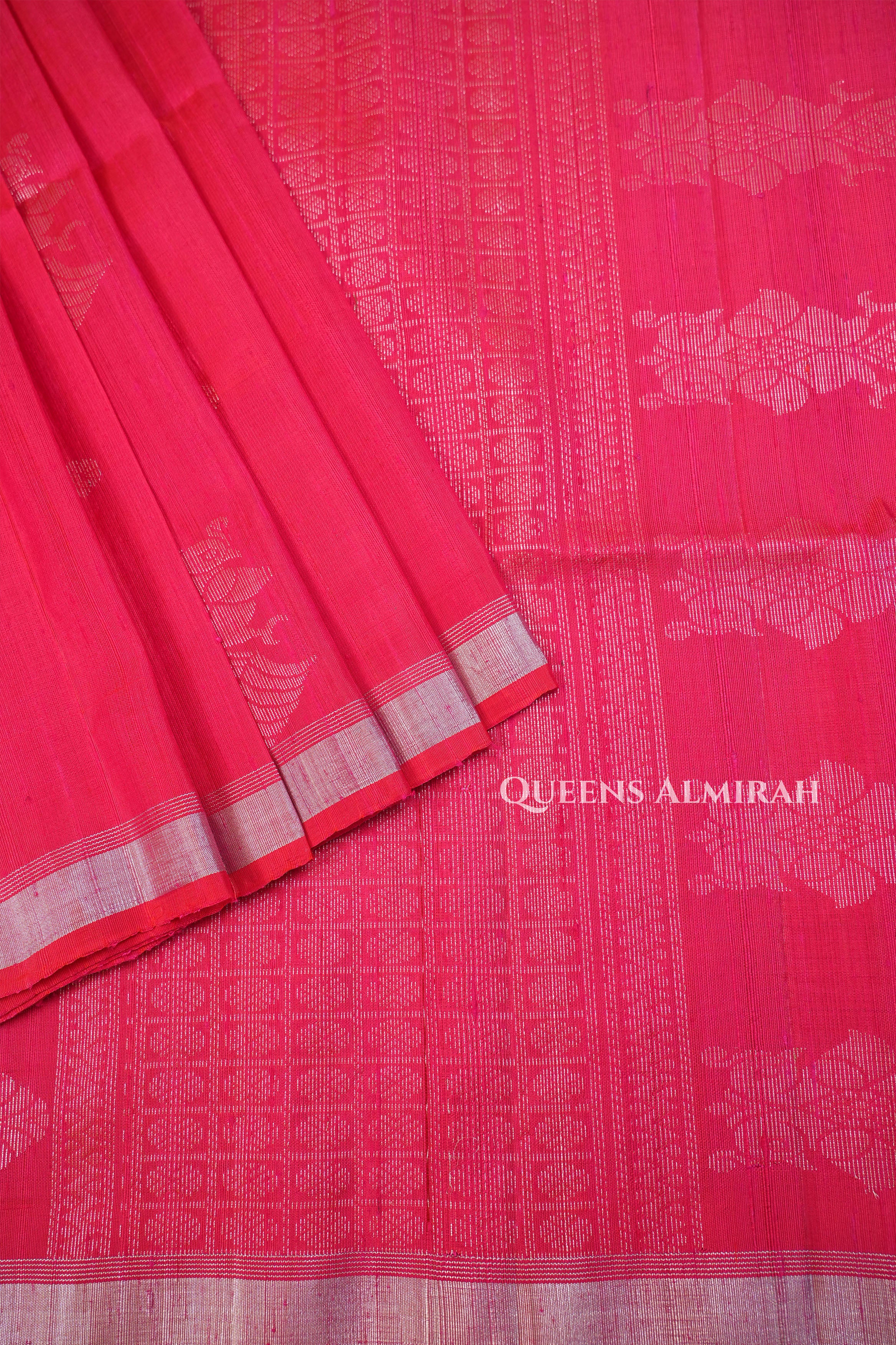 Magenta Pink Dupion Silk Saree