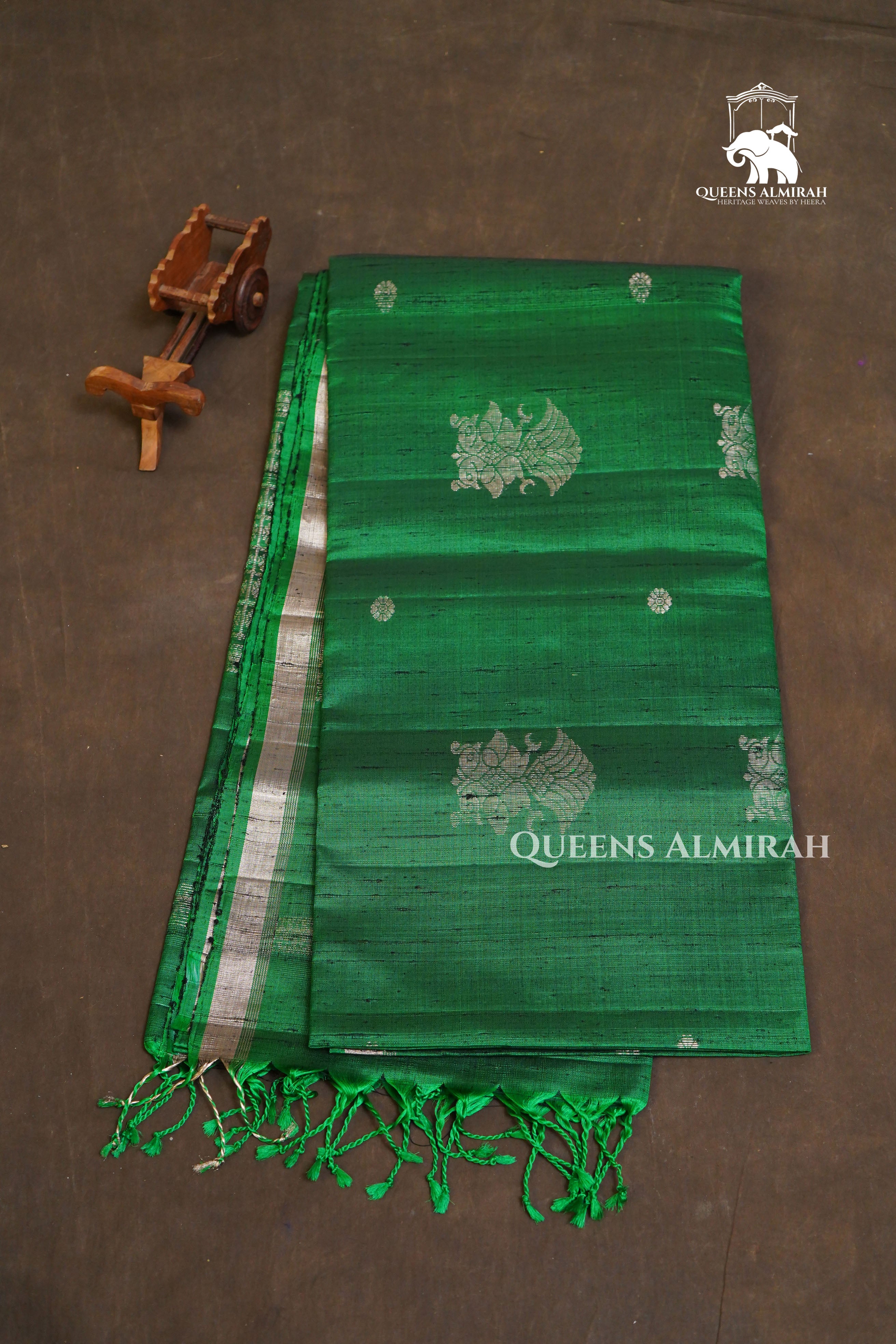 Green Dupion Silk Saree