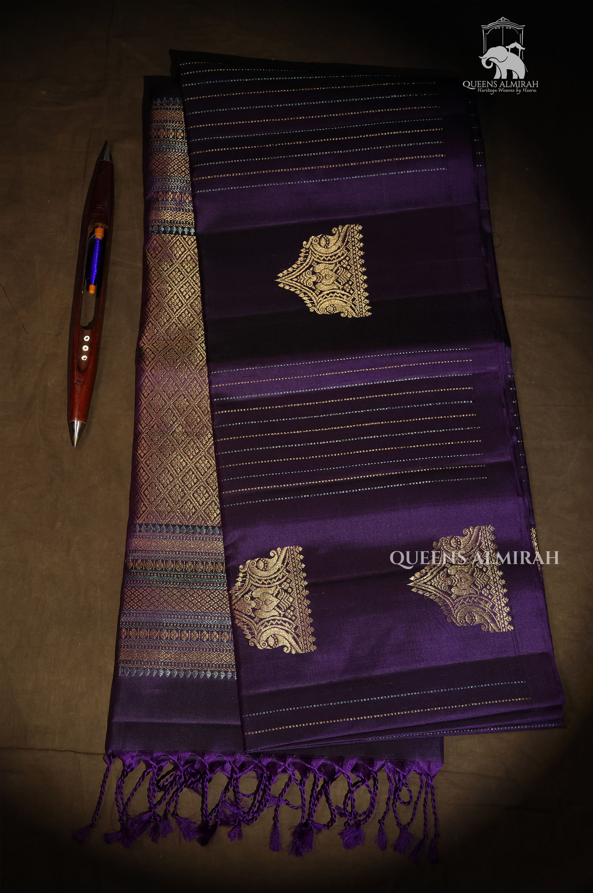 Purple Pure Soft Silk Saree
