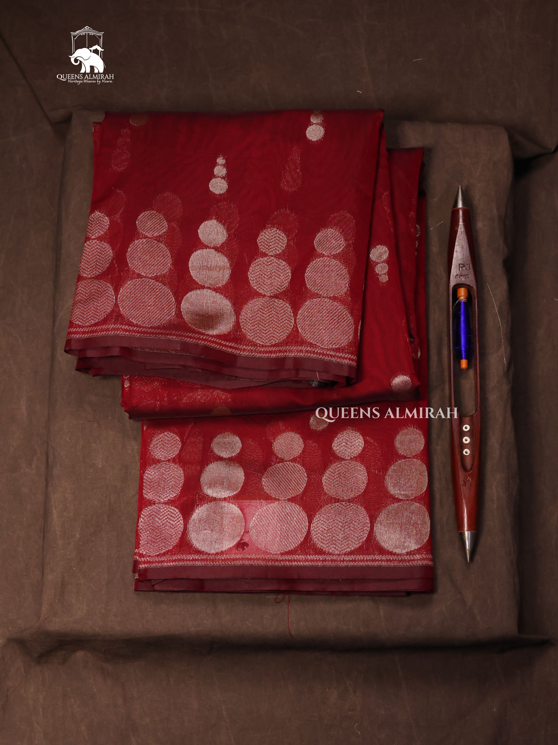 Maroon Semi Silk Cotton Saree