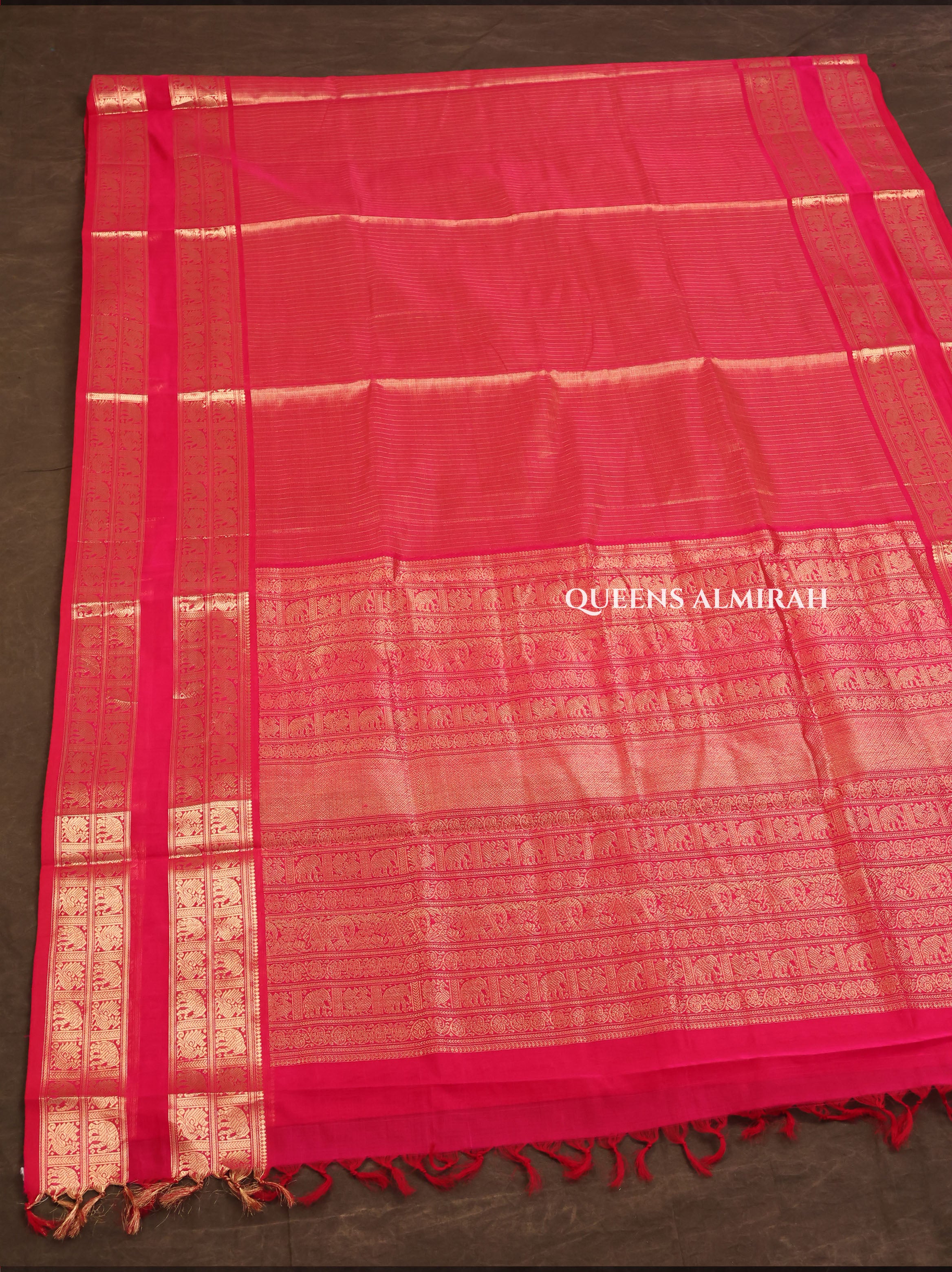 Pink With Golden Chettinad Silk Cotton Saree