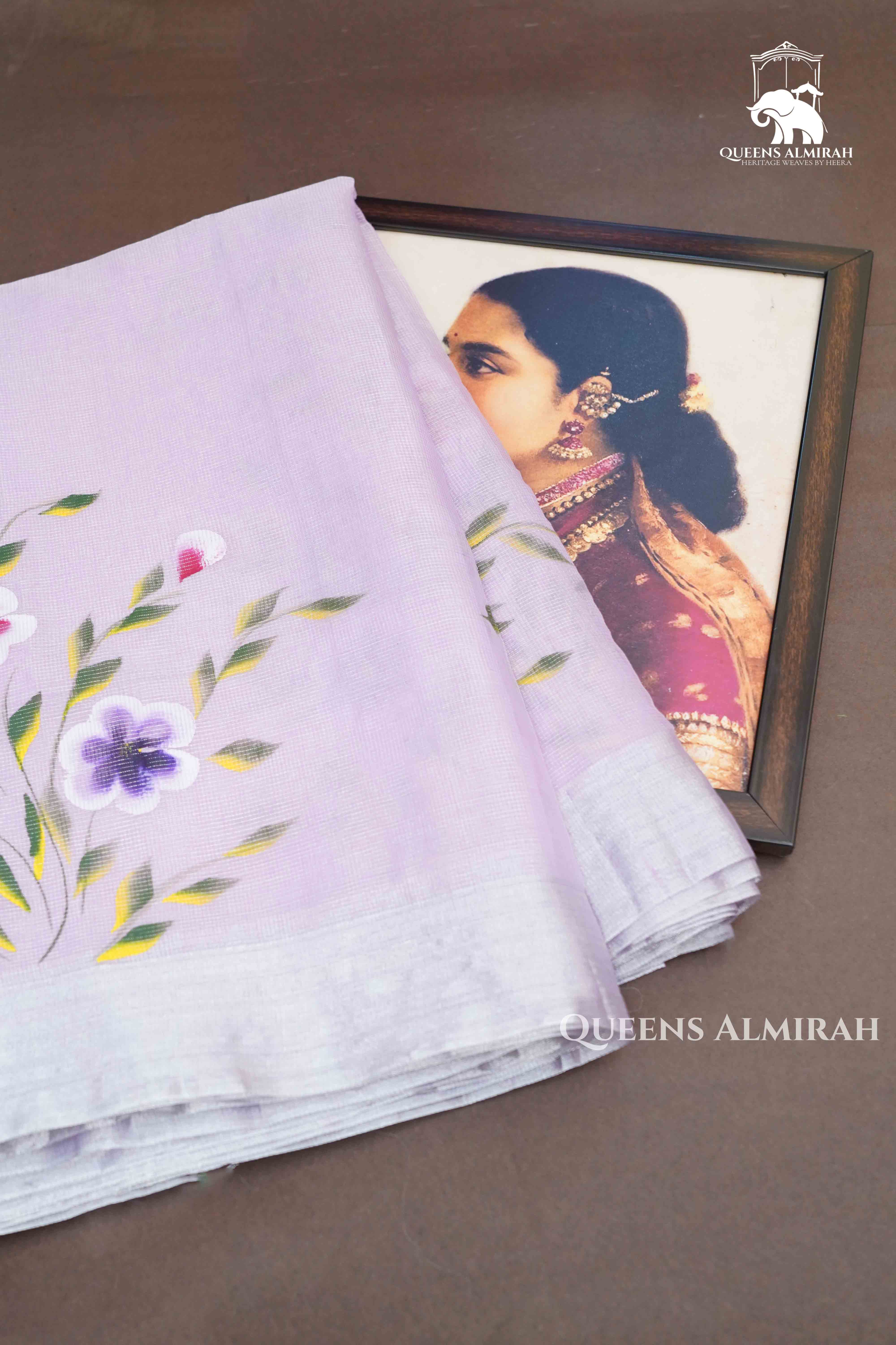 LILAC KOTA TISSUE SAREE - Queens Jewel Emporium