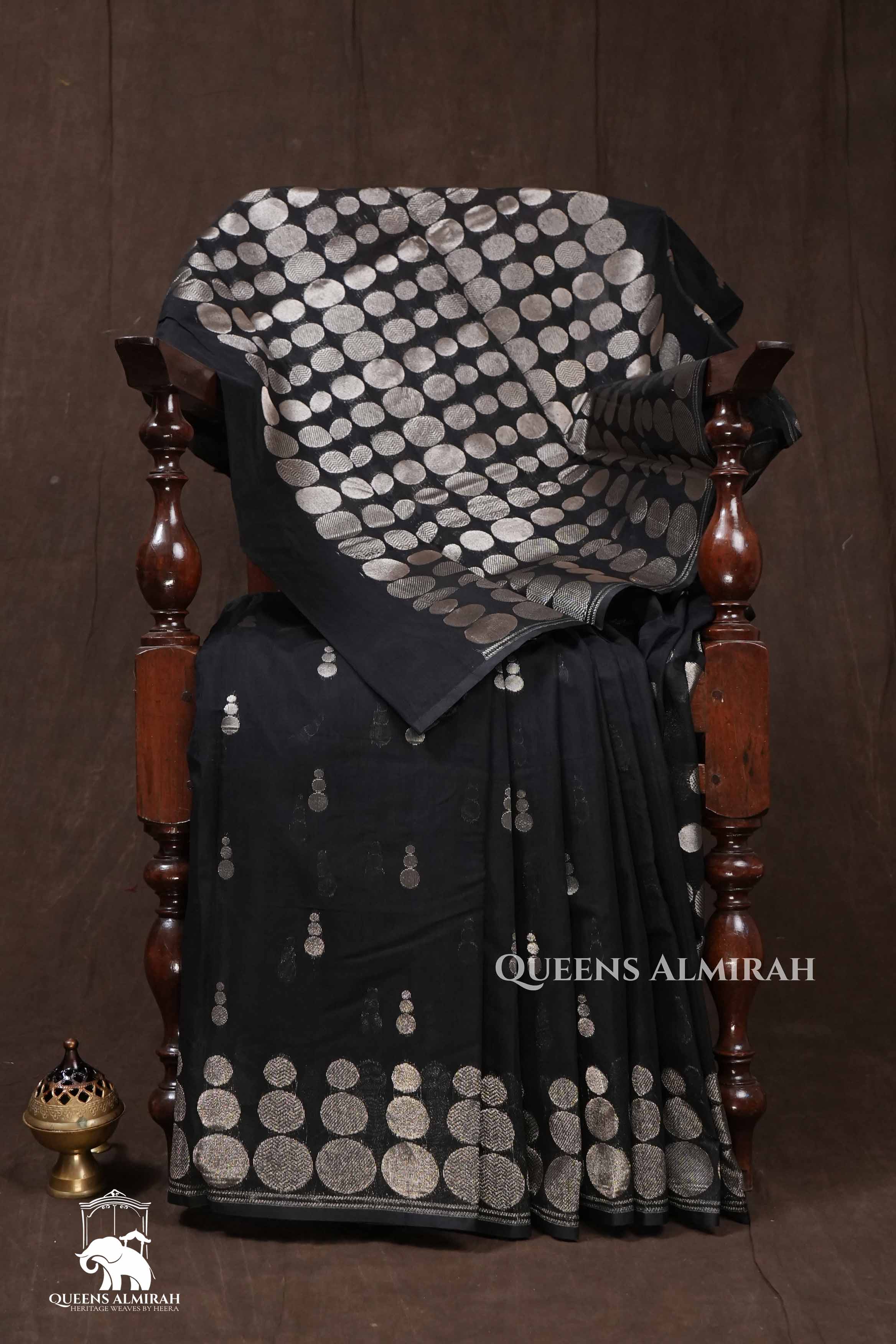 Black Semi Silk Cotton Saree