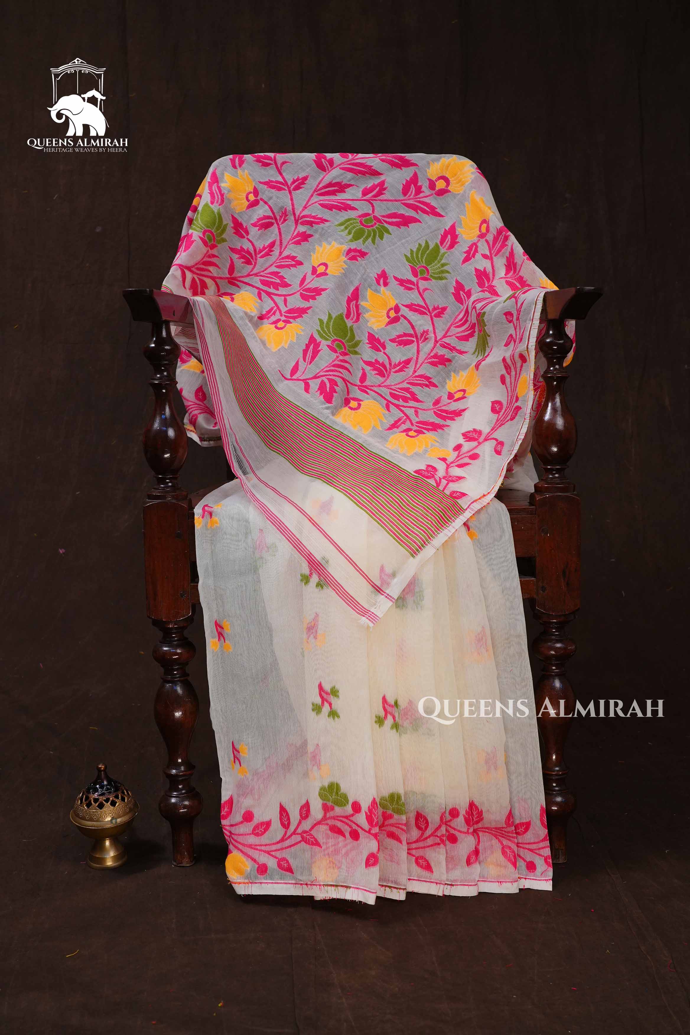 White Jamdani Cottoon Saree