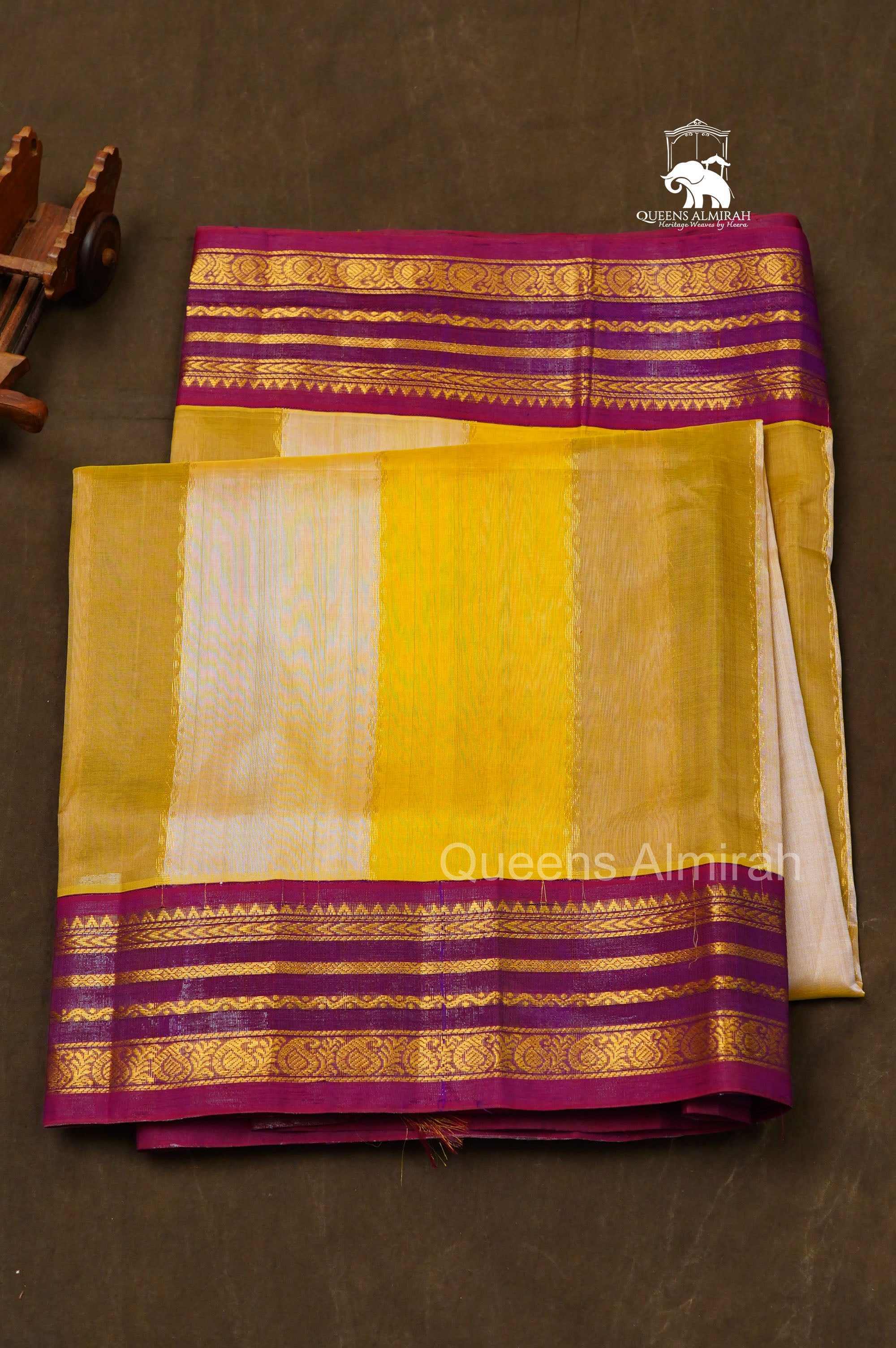 Multi Color With Varisapet Purple Border Pure Silk Cotton Saree