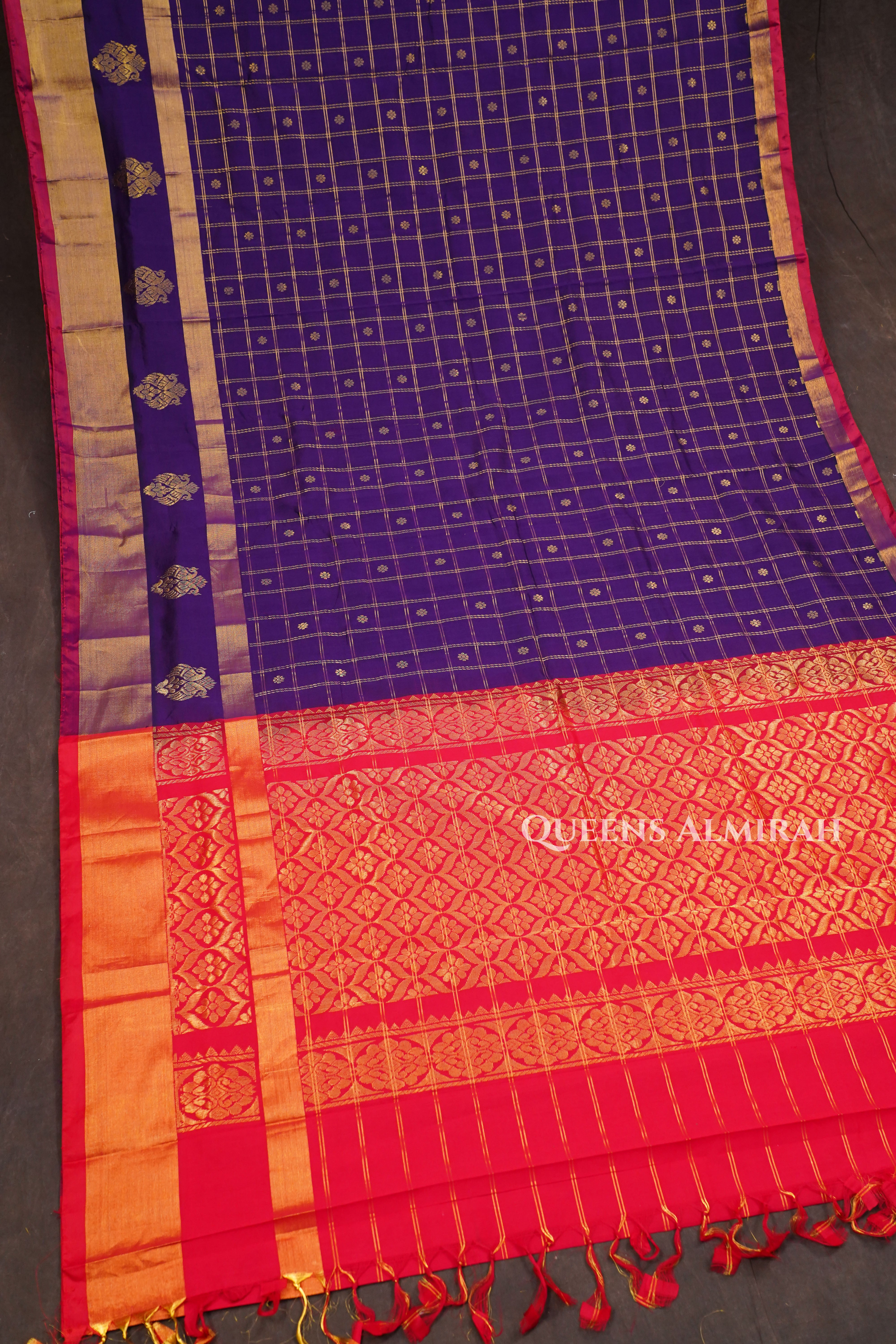 Purple With Red Budget Silk Cotton Saree
