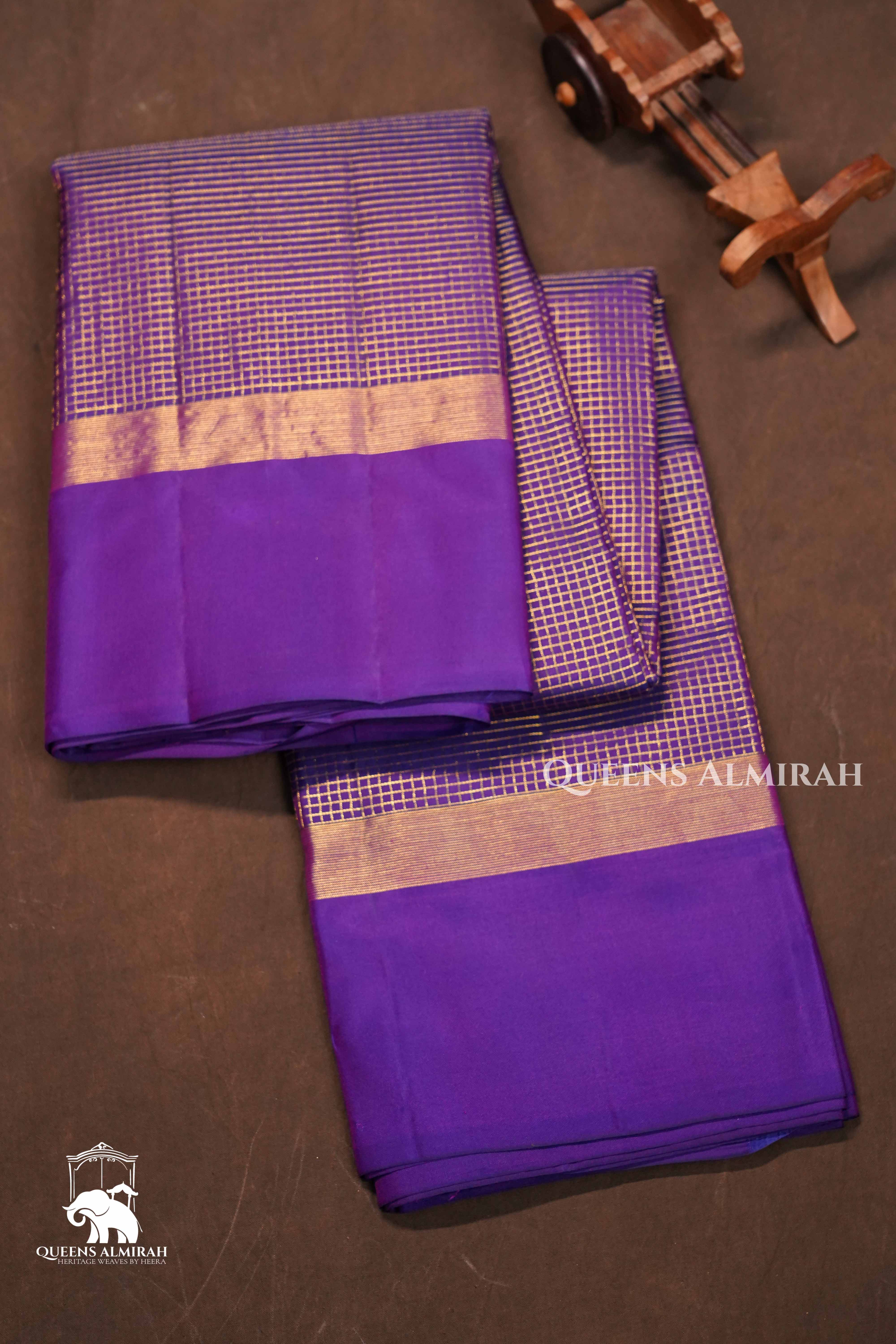 Purple Pure kanchivaram Silk Saree
