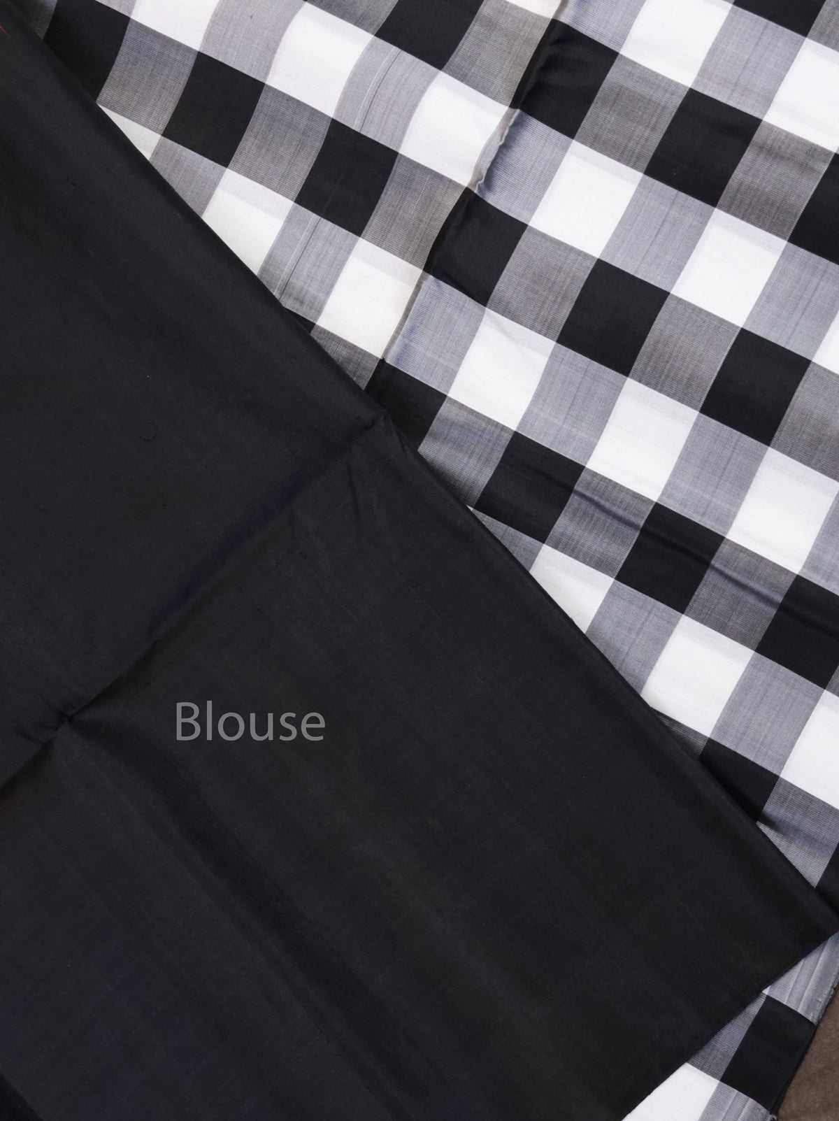 White With Black Checks Pure Soft Silk Saree