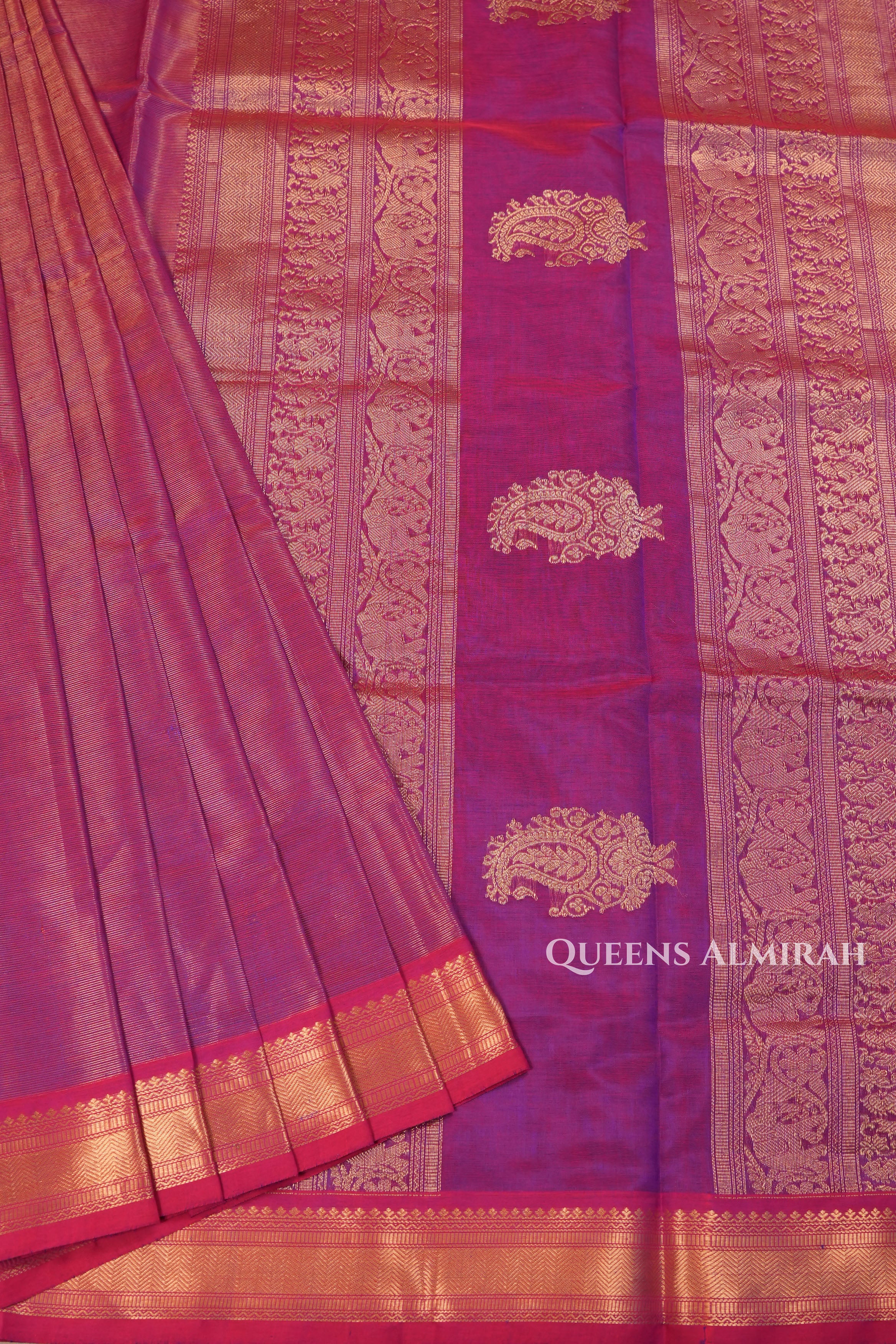 Purple With Pink Chettinad Silk Cotton Saree