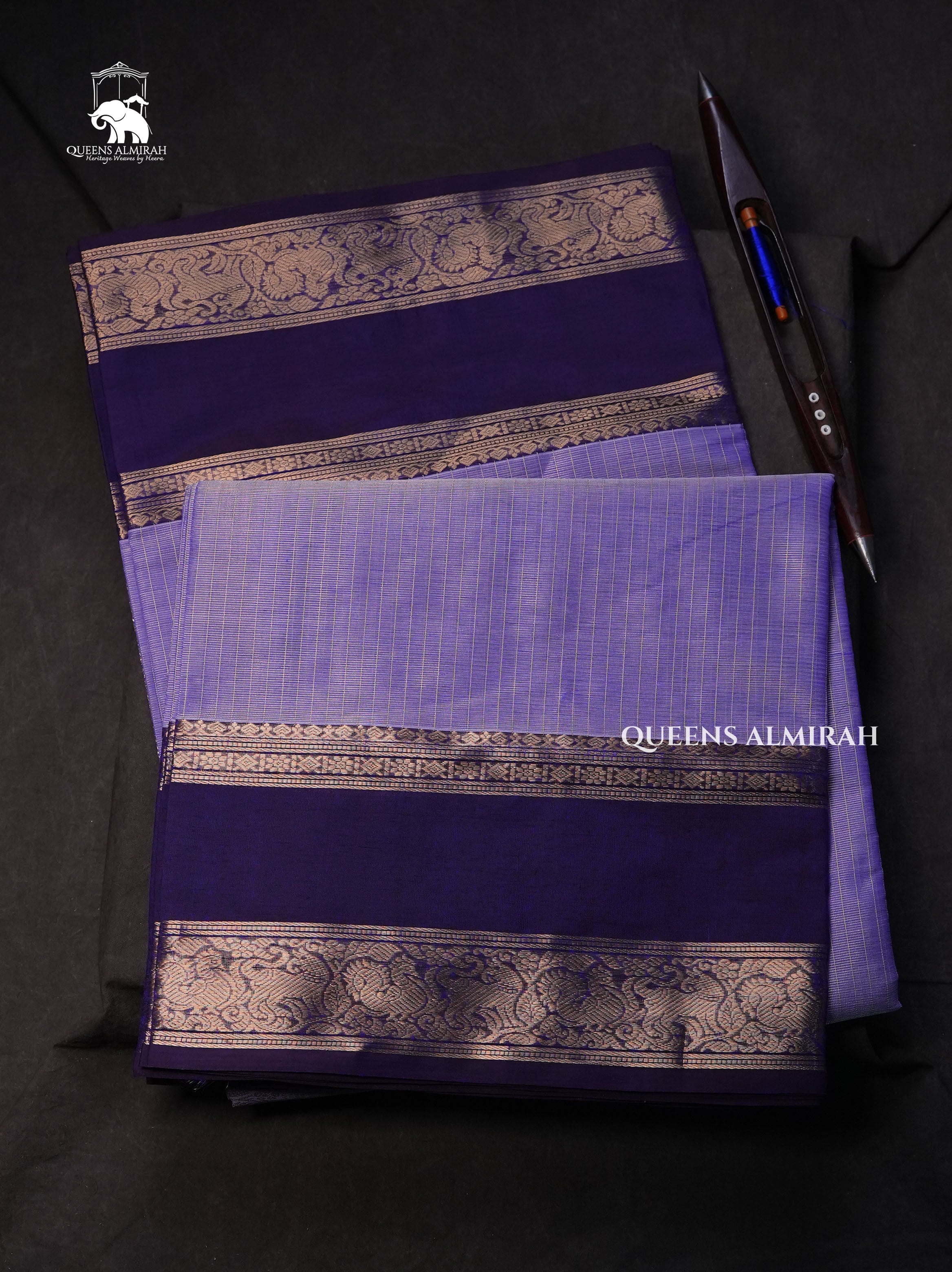 Lavender With Purple Payadi Chettinad Silk Cotton Saree