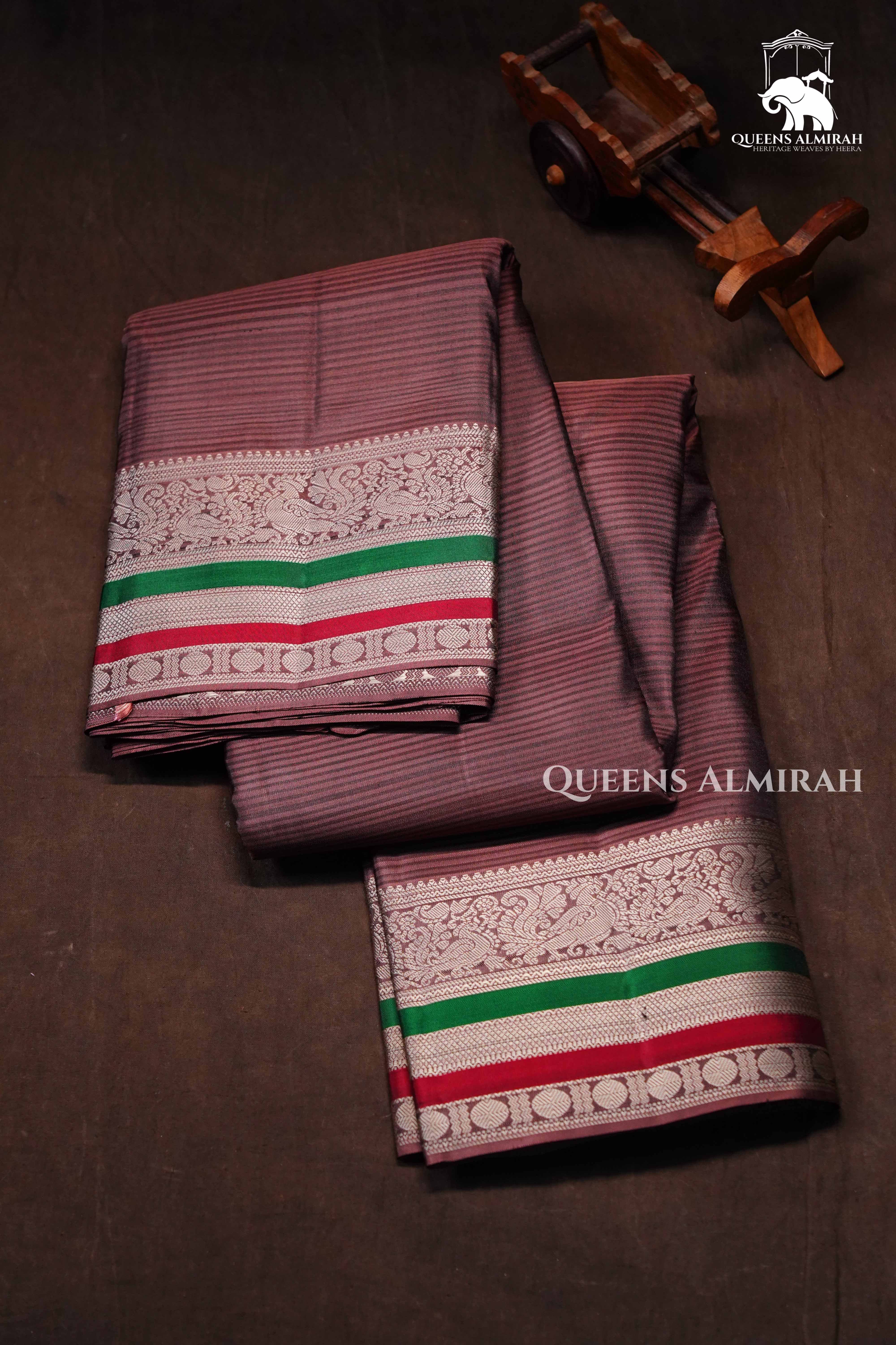 Chocolate Brown Pure Kanchivaram Silk Saree