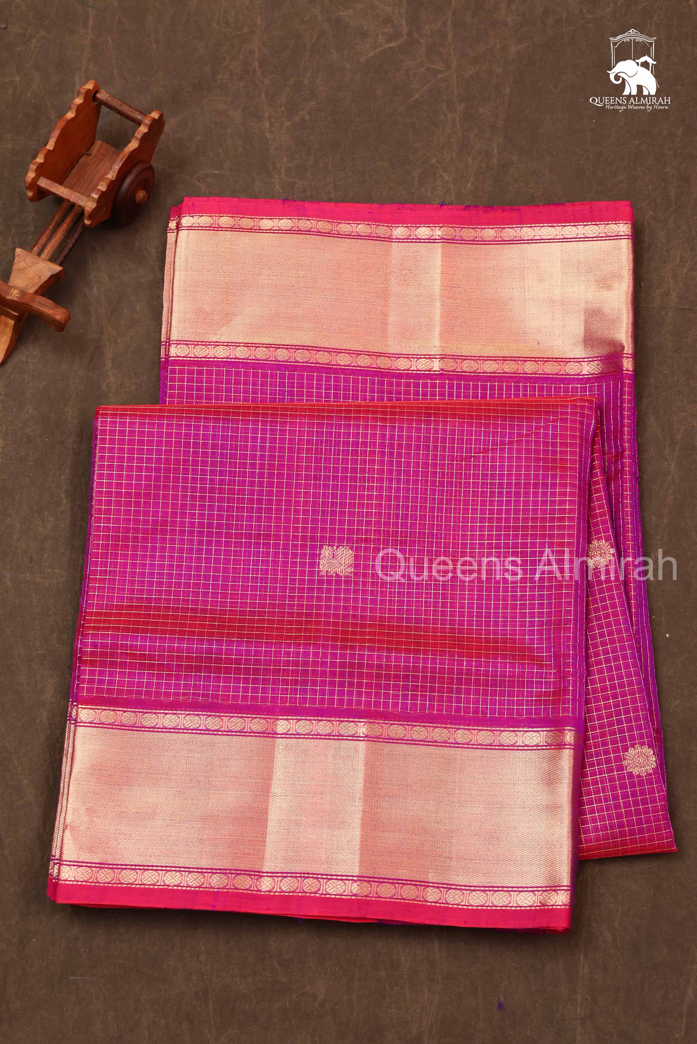 Magenta Pink Chettinad Silk Cotton Saree