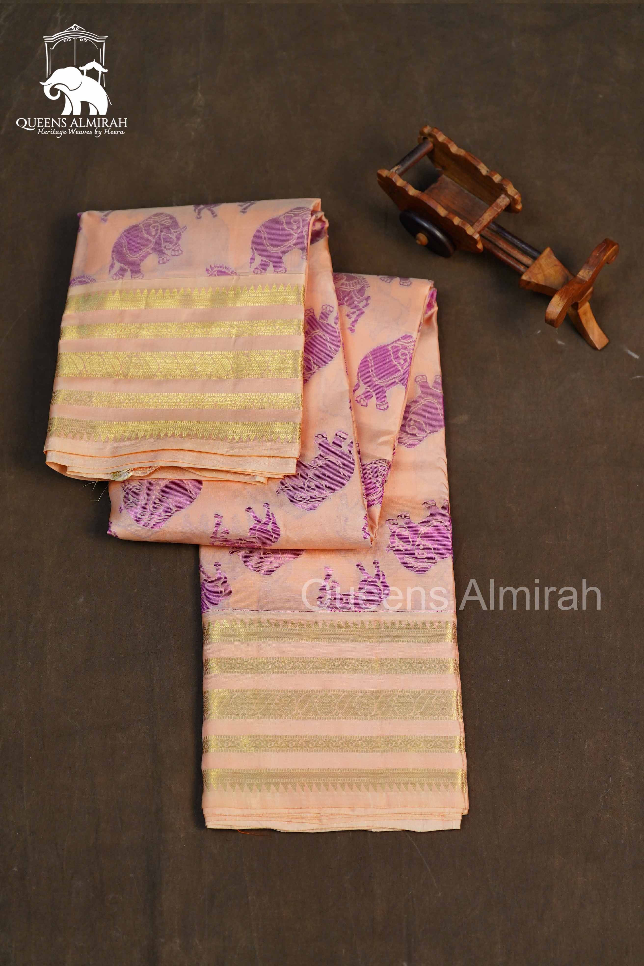Pastel Pink Varisapet Border Pure Kanchivaram Silk Saree