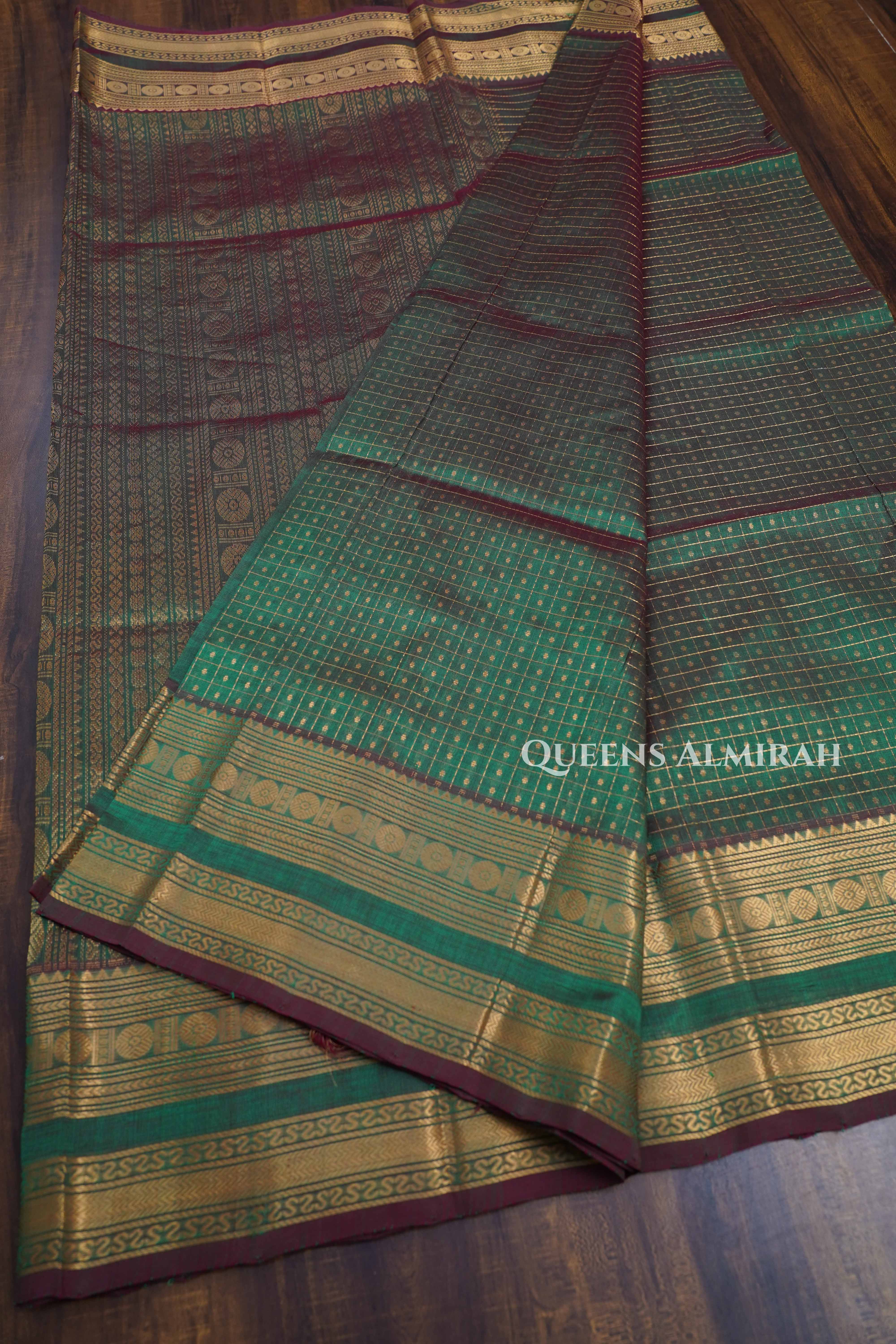 Green Pure Kanchi Silk Cotton Saree
